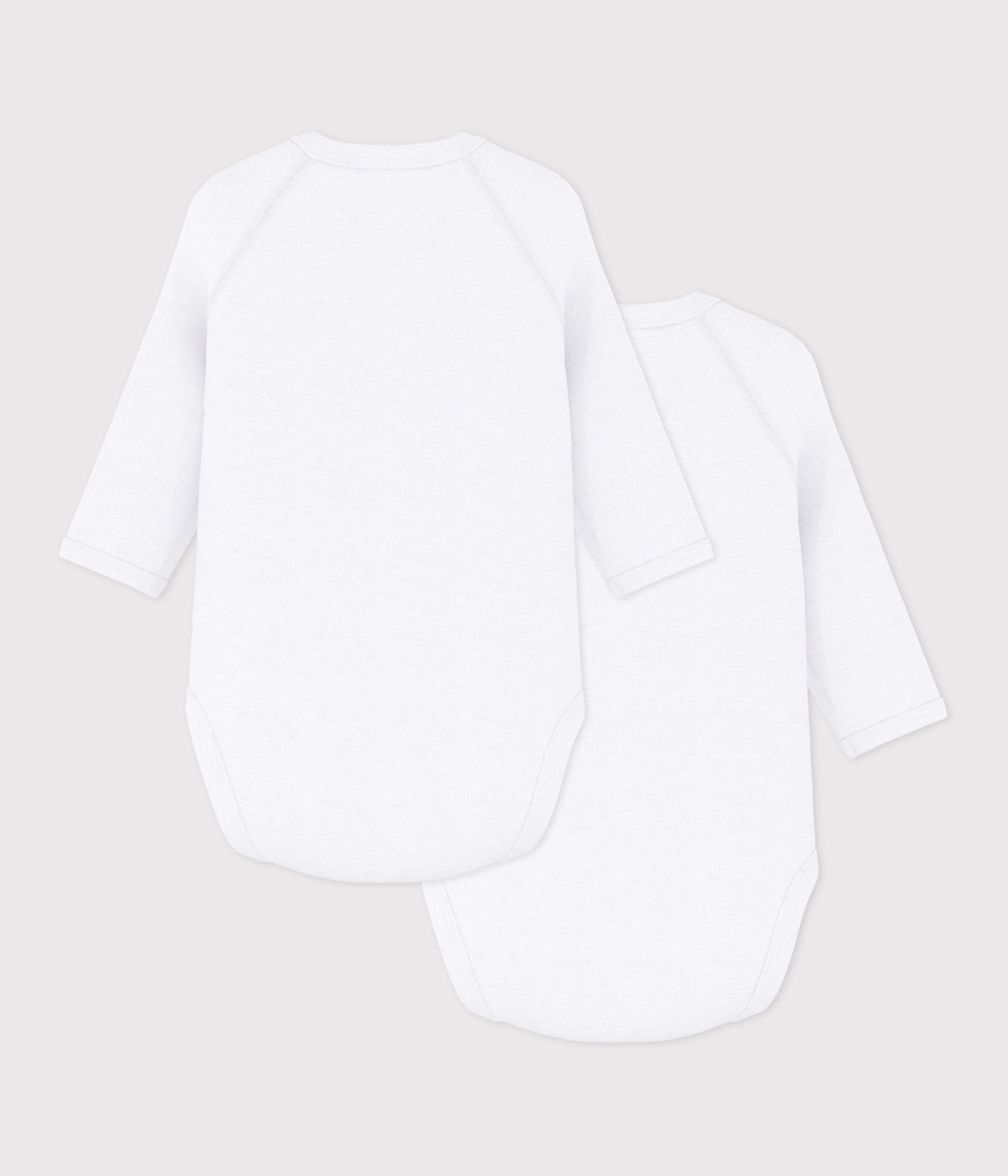 lot-de-2-bodies-croisés-manches-longues-en-coton-unis-bébé