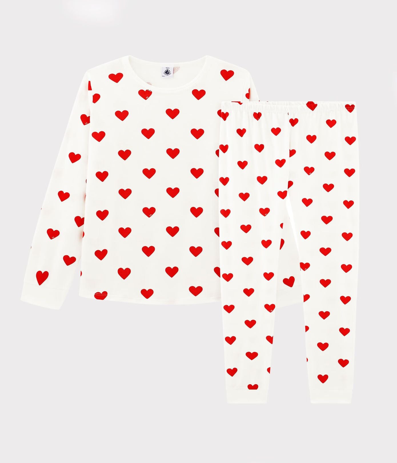 pyjama-enfant-imprimé-cœurs-en-côte