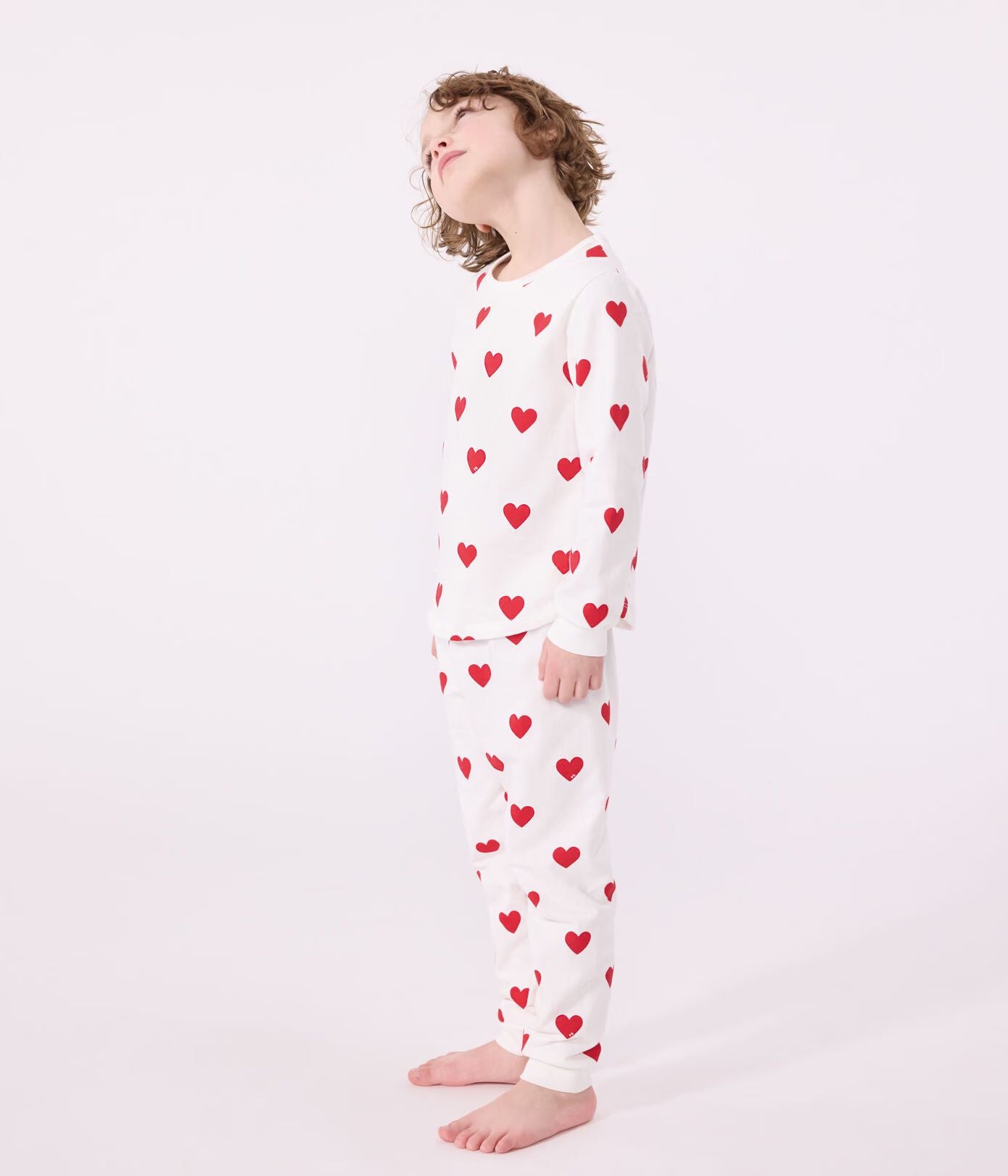 pyjama-enfant-imprimé-cœurs-en-côte