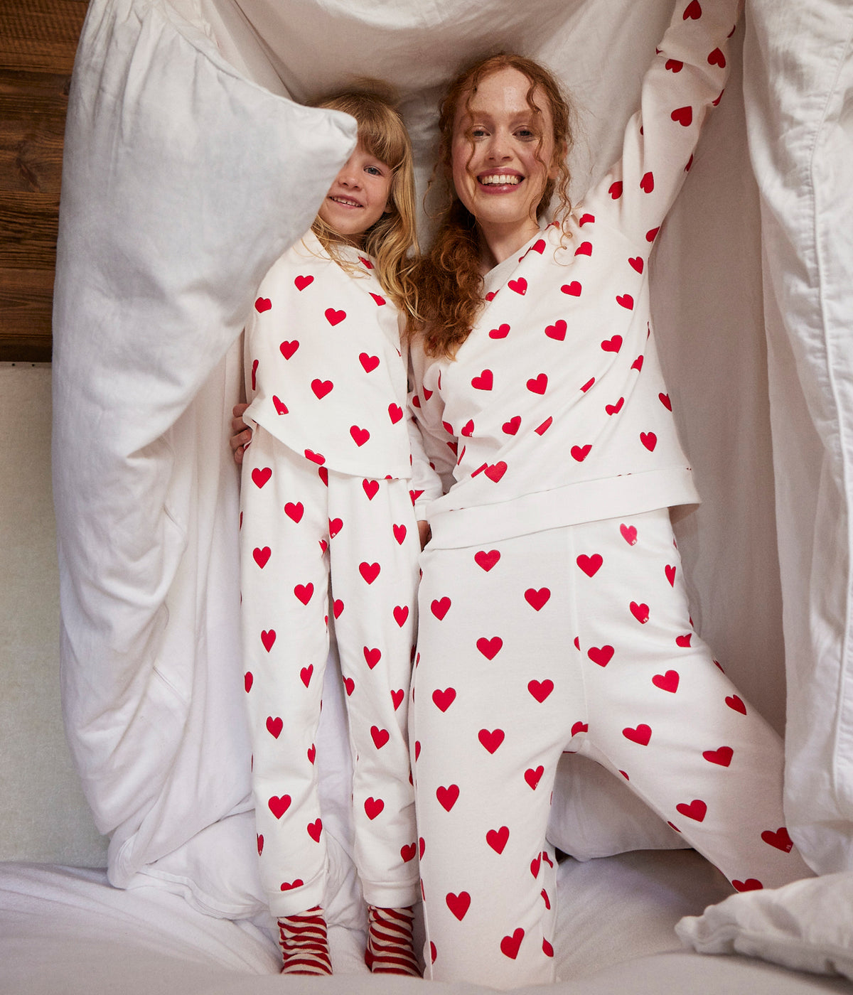 pyjama-enfant-imprimé-cœurs-en-côte
