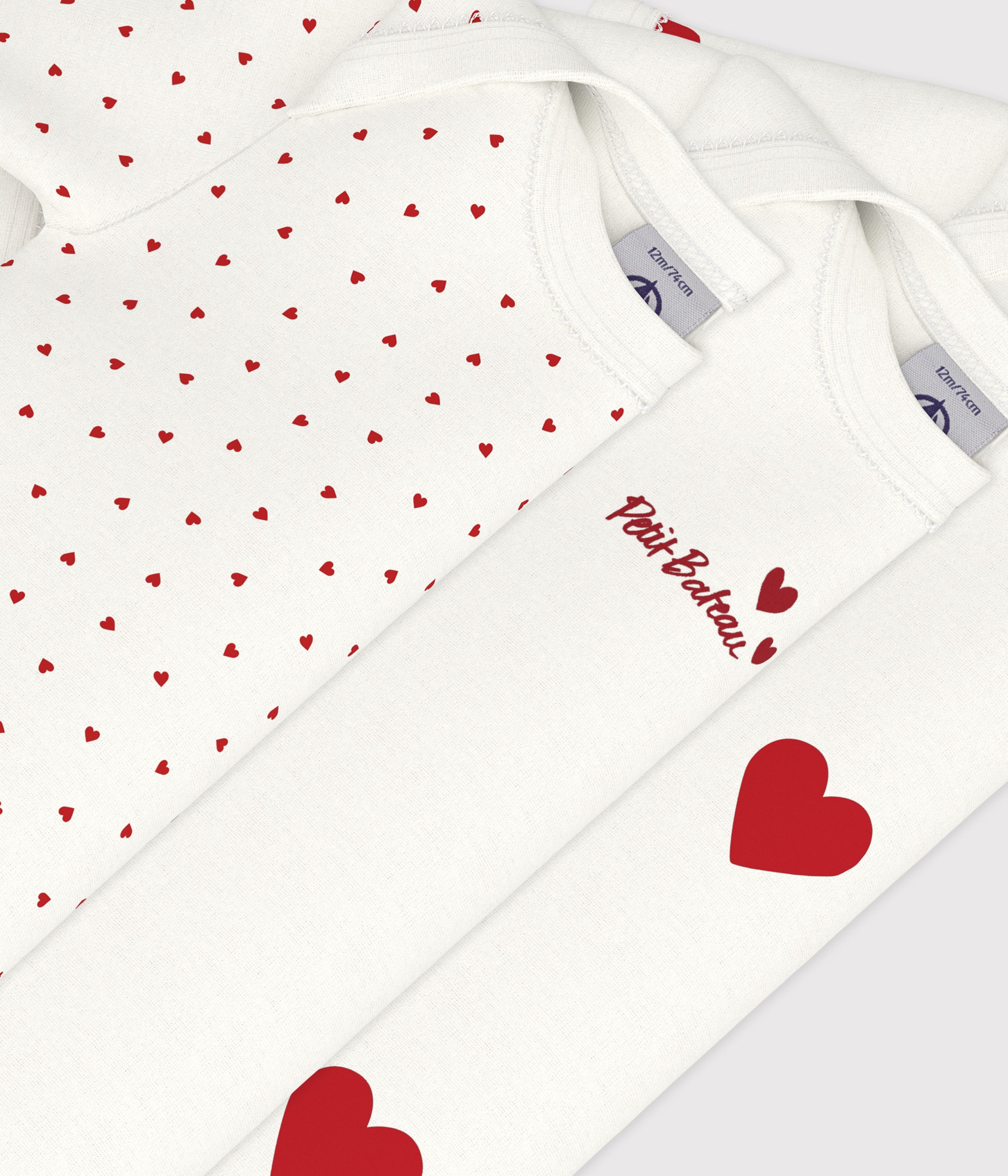 lot-de-3-bodies-cœur-rouge-manches-courtes-bébé-en-coton