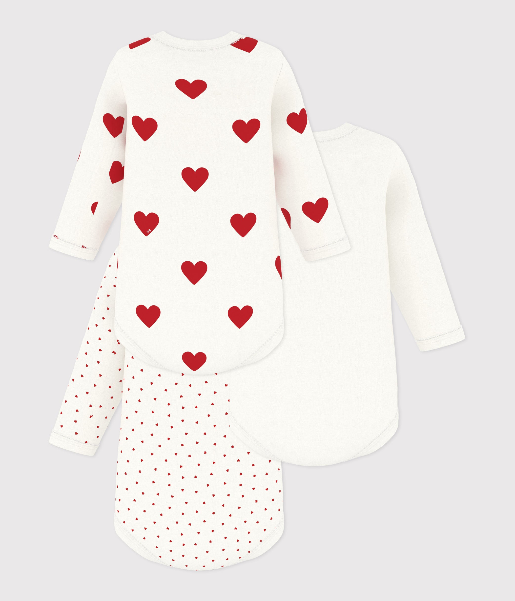lot-de-3-bodies-manches-longues-coeur-bébé-en-coton