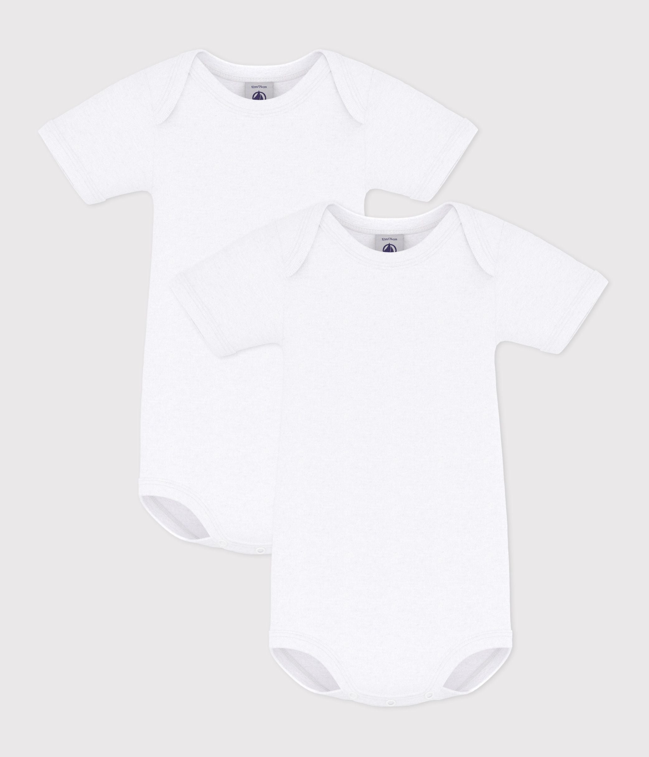 lot-de-2-bodies-blancs-manches-courtes-bébé