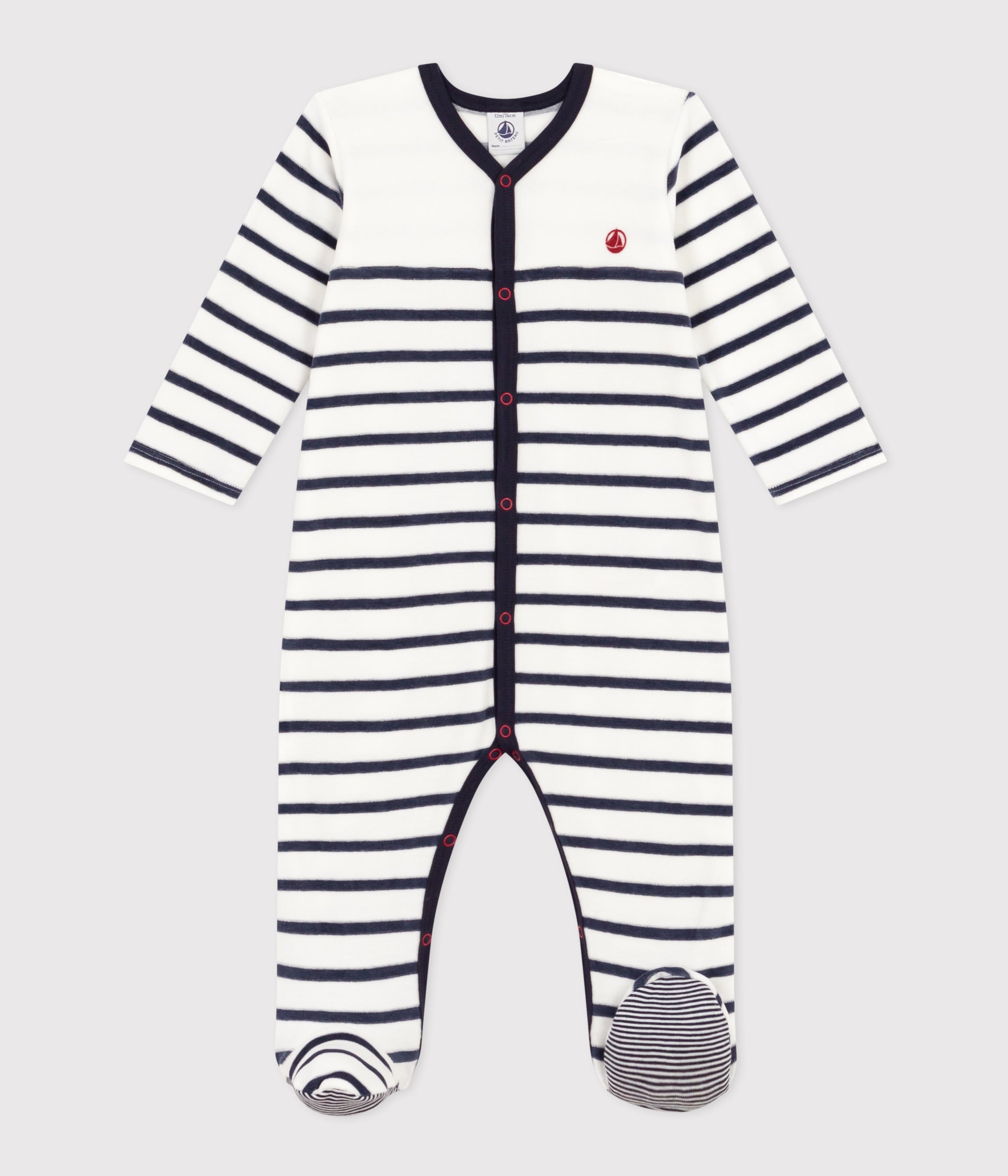 pyjama-bébé-rayé-en-velours