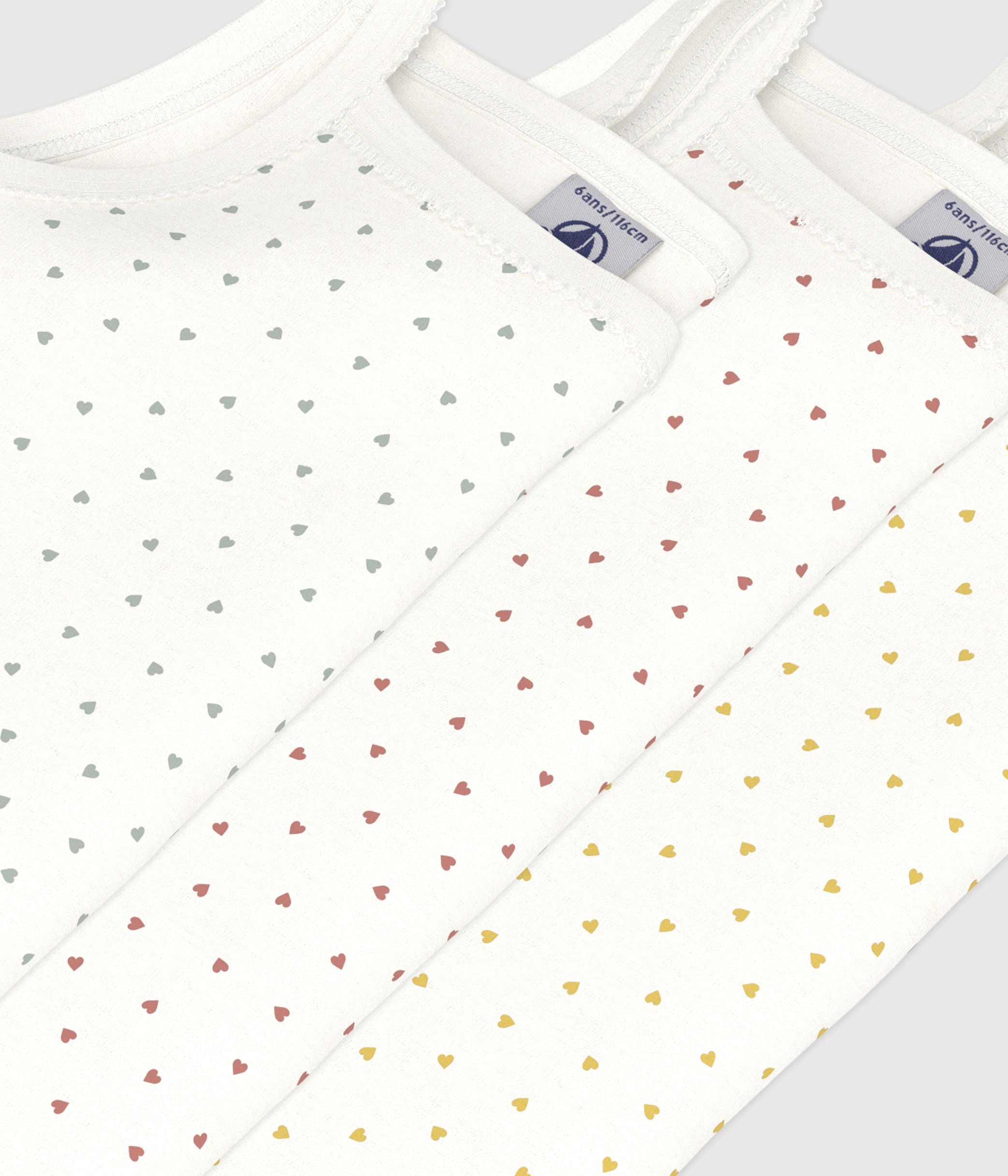 lot-de-3-chemises-à-bretelles-petits-coeurs-en-coton-petite-fille