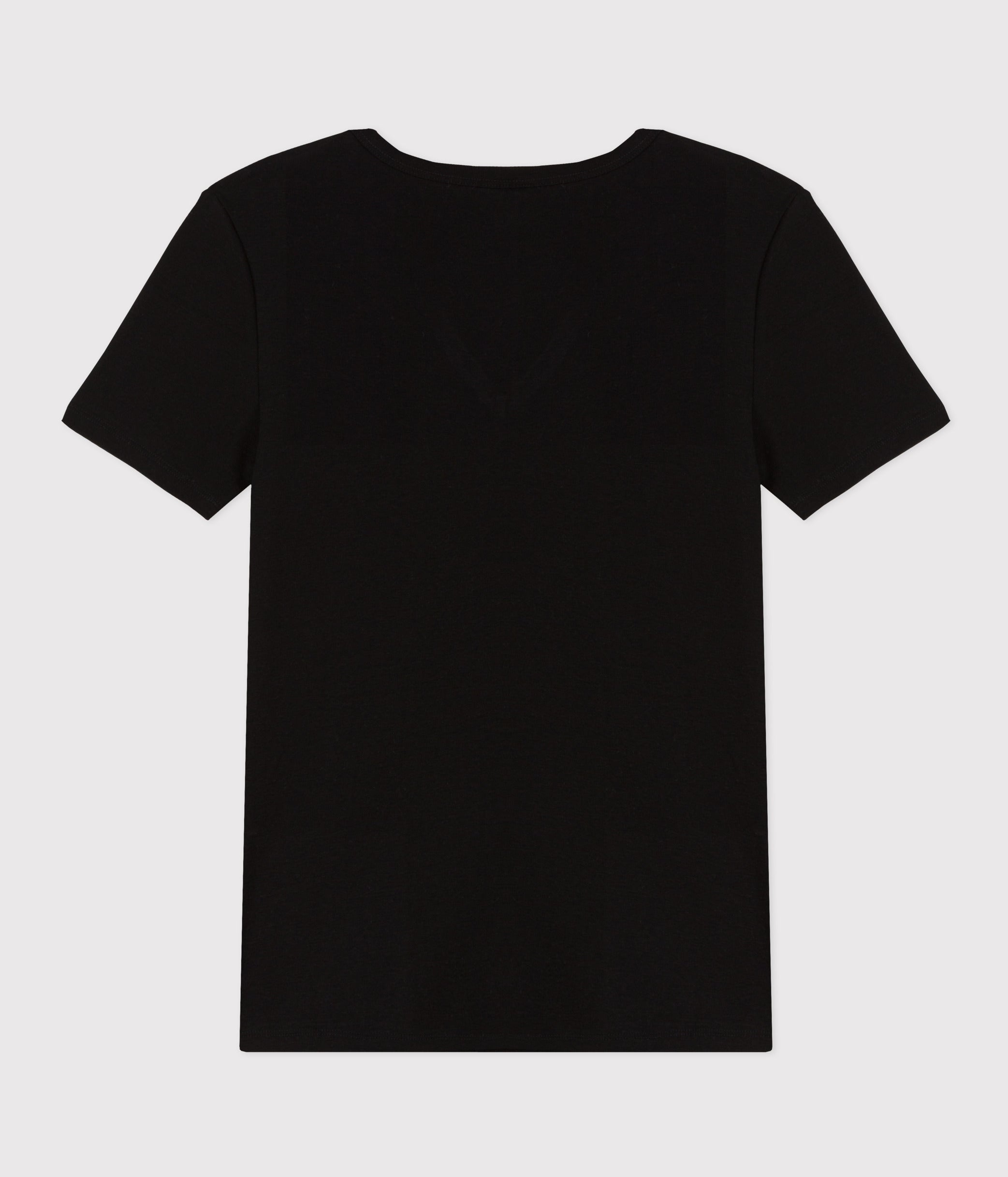 tee-shirt-col-v-l-iconique-manches-courtes-en-côte-unie