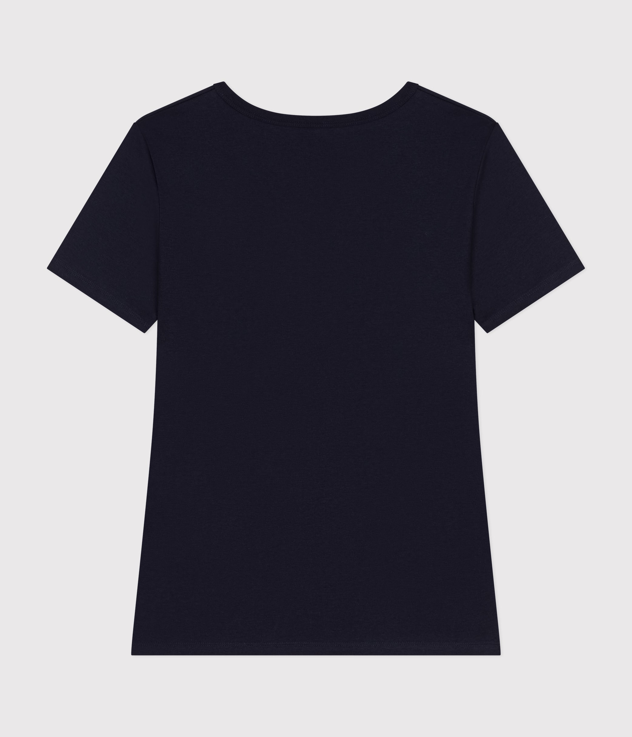 tee-shirt-col-v-l-iconique-manches-courtes-en-côte-unie-femme