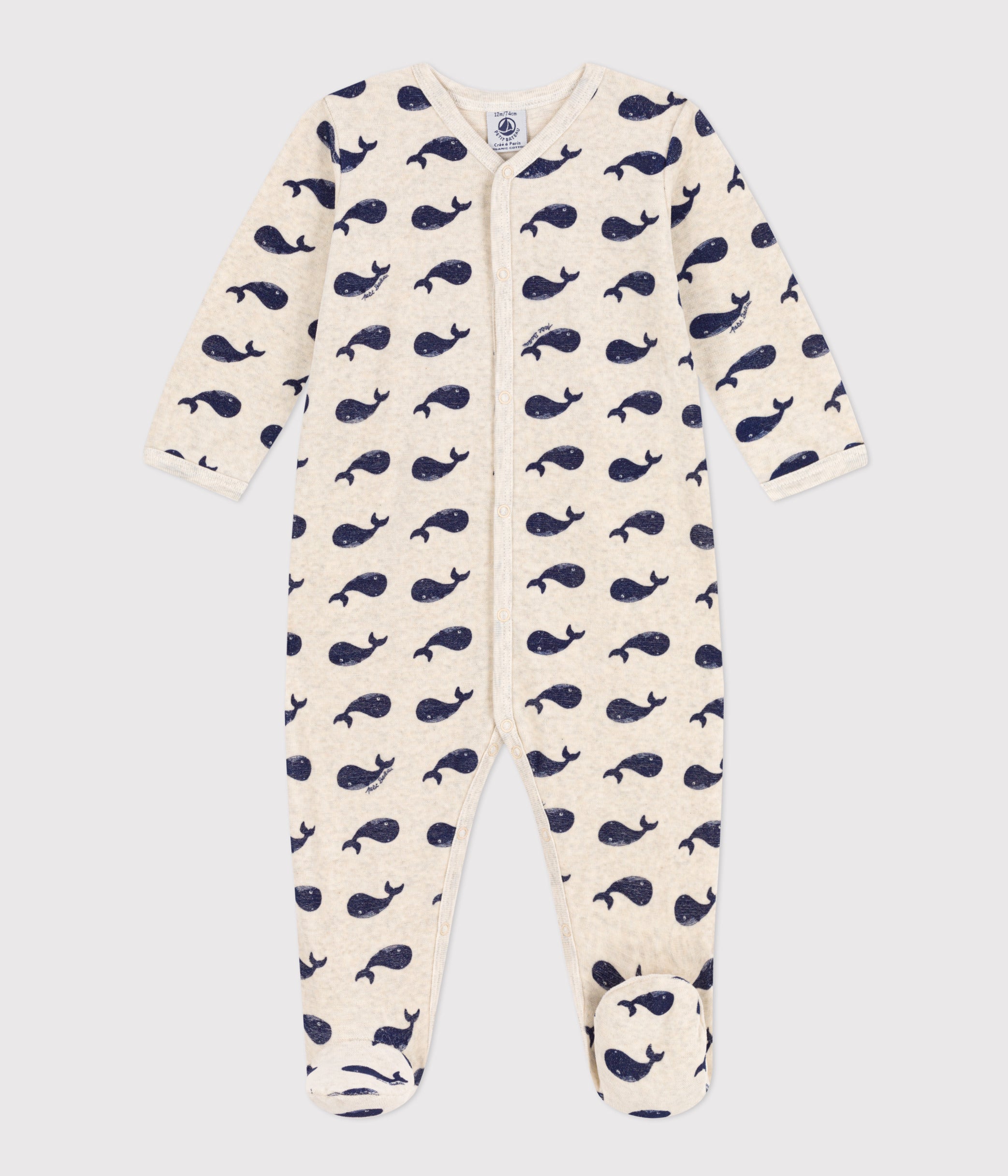 pyjama-bébé-baleines-marines-en-velours