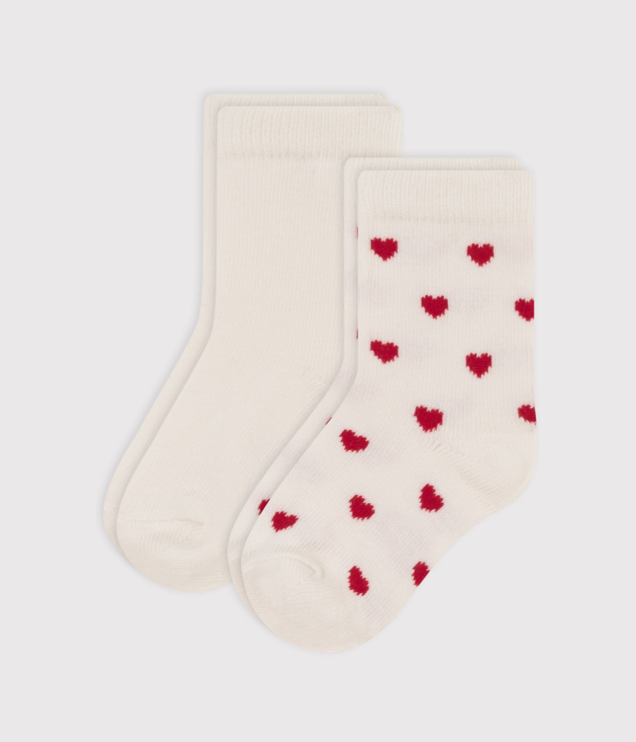 lot-de-2-paires-de-chaussettes-cœurs-en-jersey-de-coton-bébé