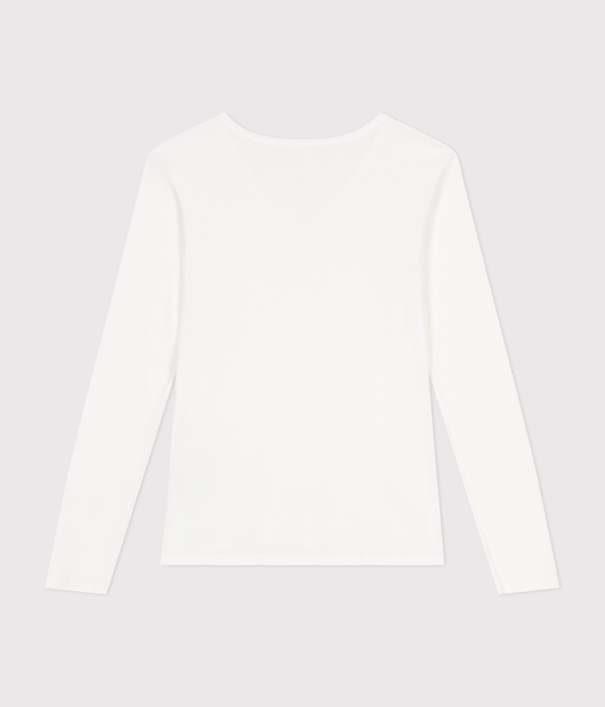 tee-shirt-col-v-l-iconique-manches-longues-en-côte-unie-femme