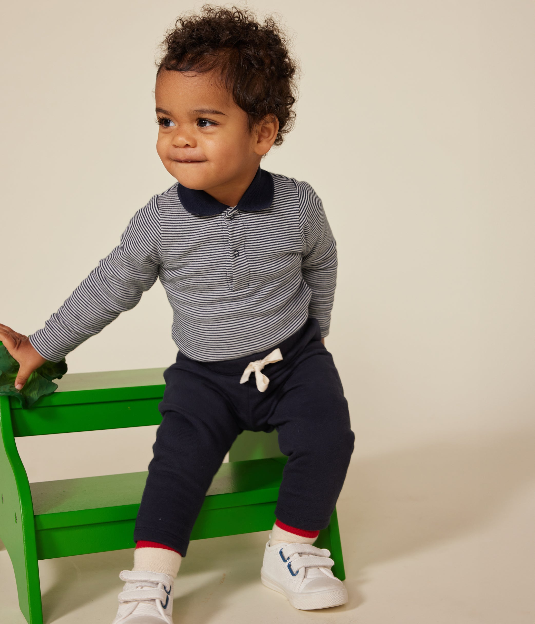 body-manches-longues-rayé-à-col-en-coton-bébé