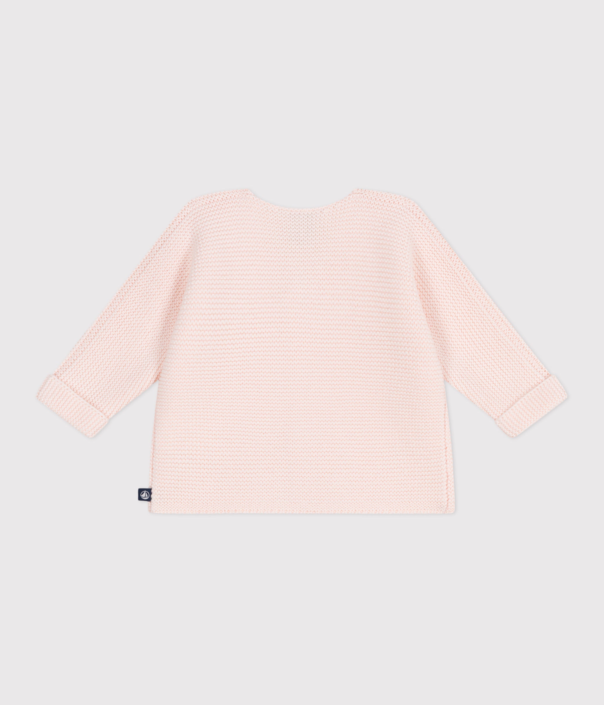 cardigan-bébé-tricot-point-mousse-en-coton