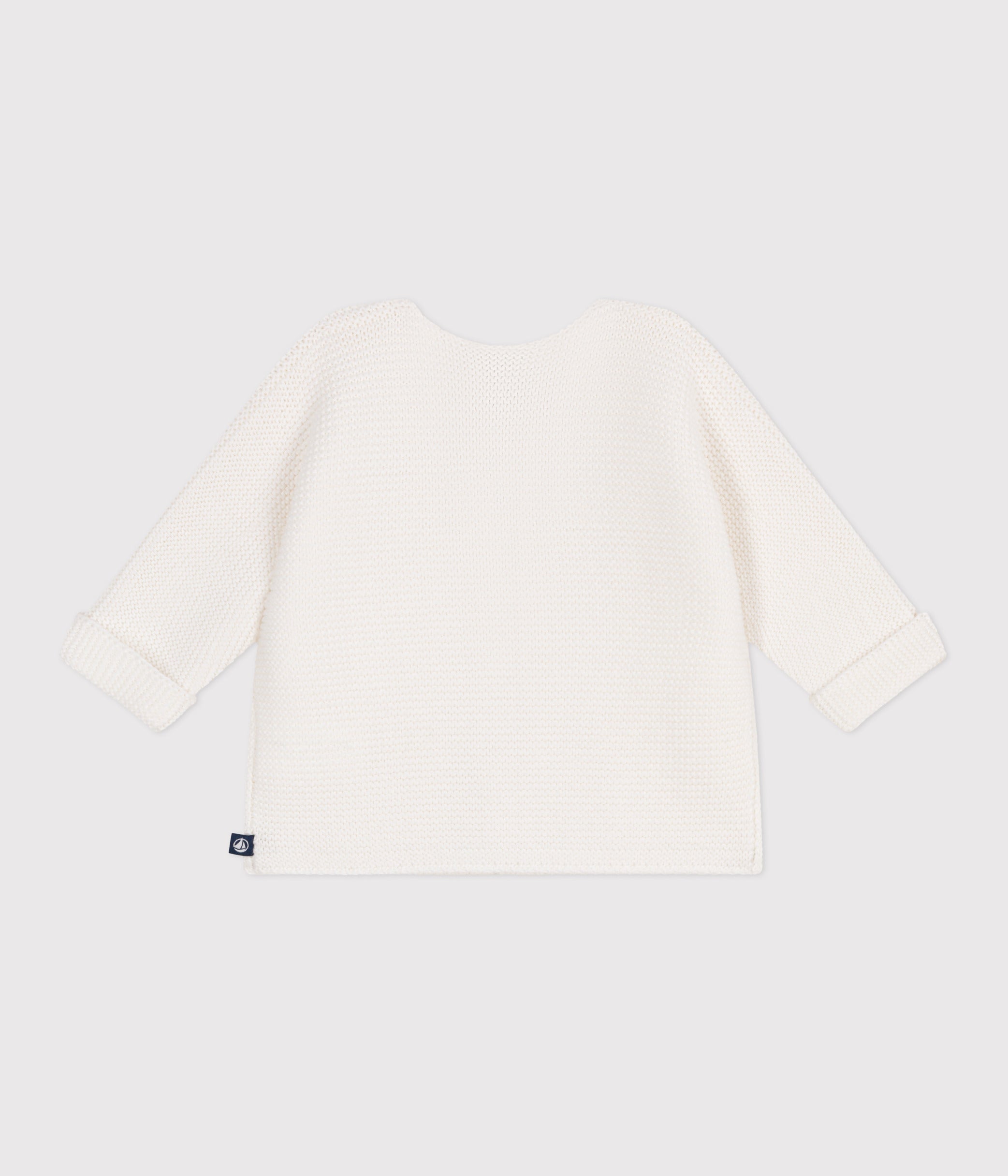 cardigan-bébé-tricot-point-mousse-en-coton