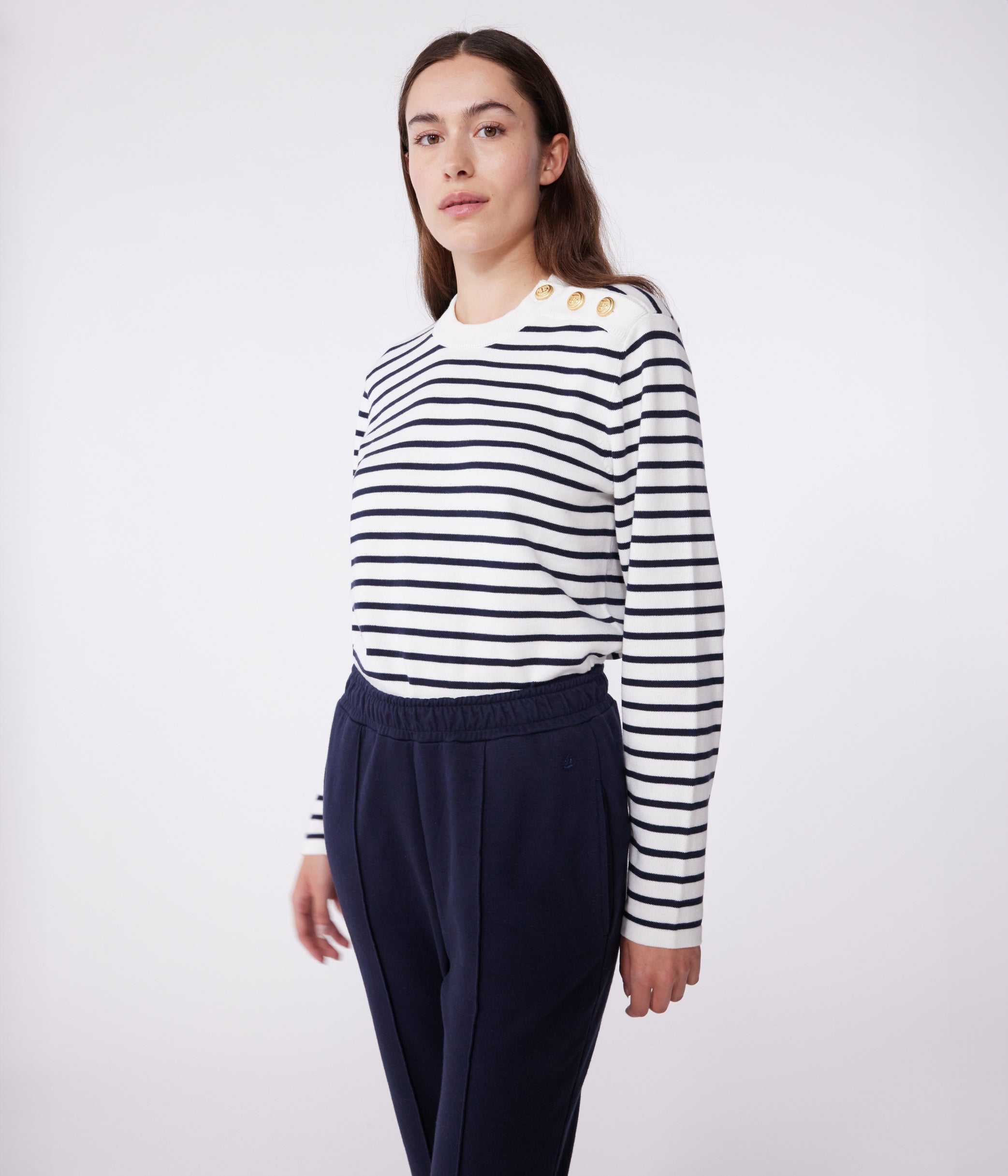 pull-marin-femme-en-coton-à-rayures