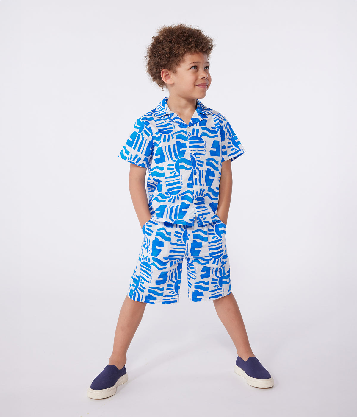 chemise-enfant-en-coton-manches-courtes-imprimée