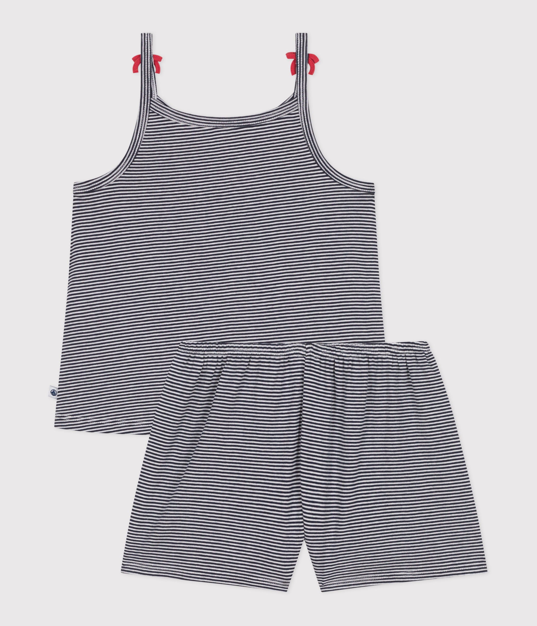 pyjama-short-enfant-en-coton-à-bretelles-à-rayures