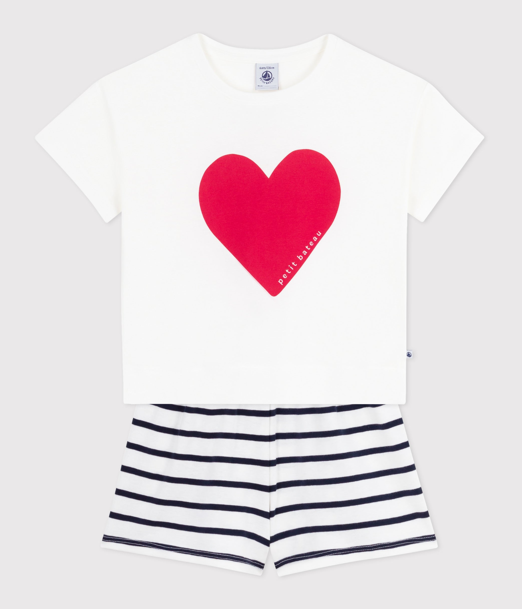 pyjama-short-enfant-en-coton-imprimé-cœur