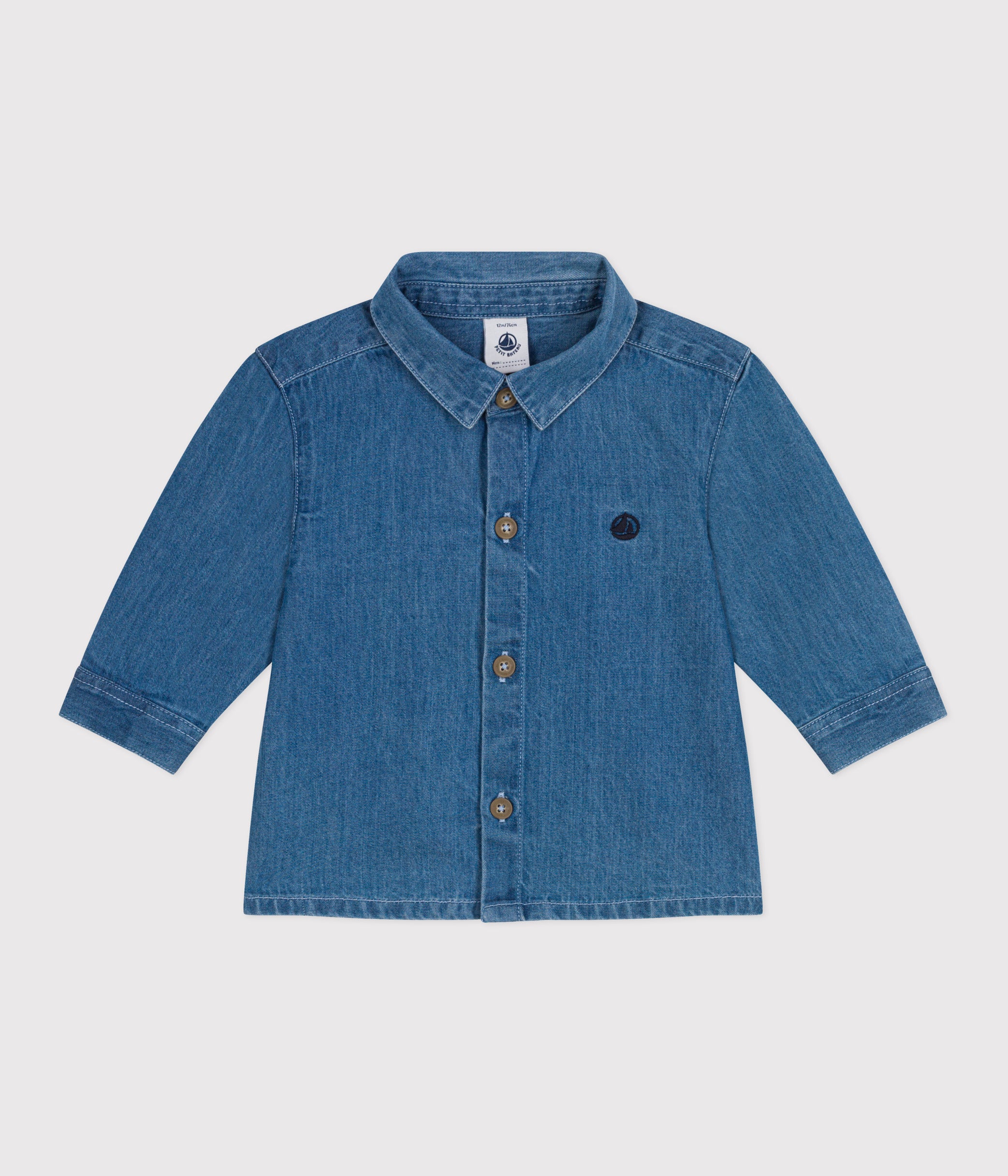 chemise-bébé-en-jean-unie