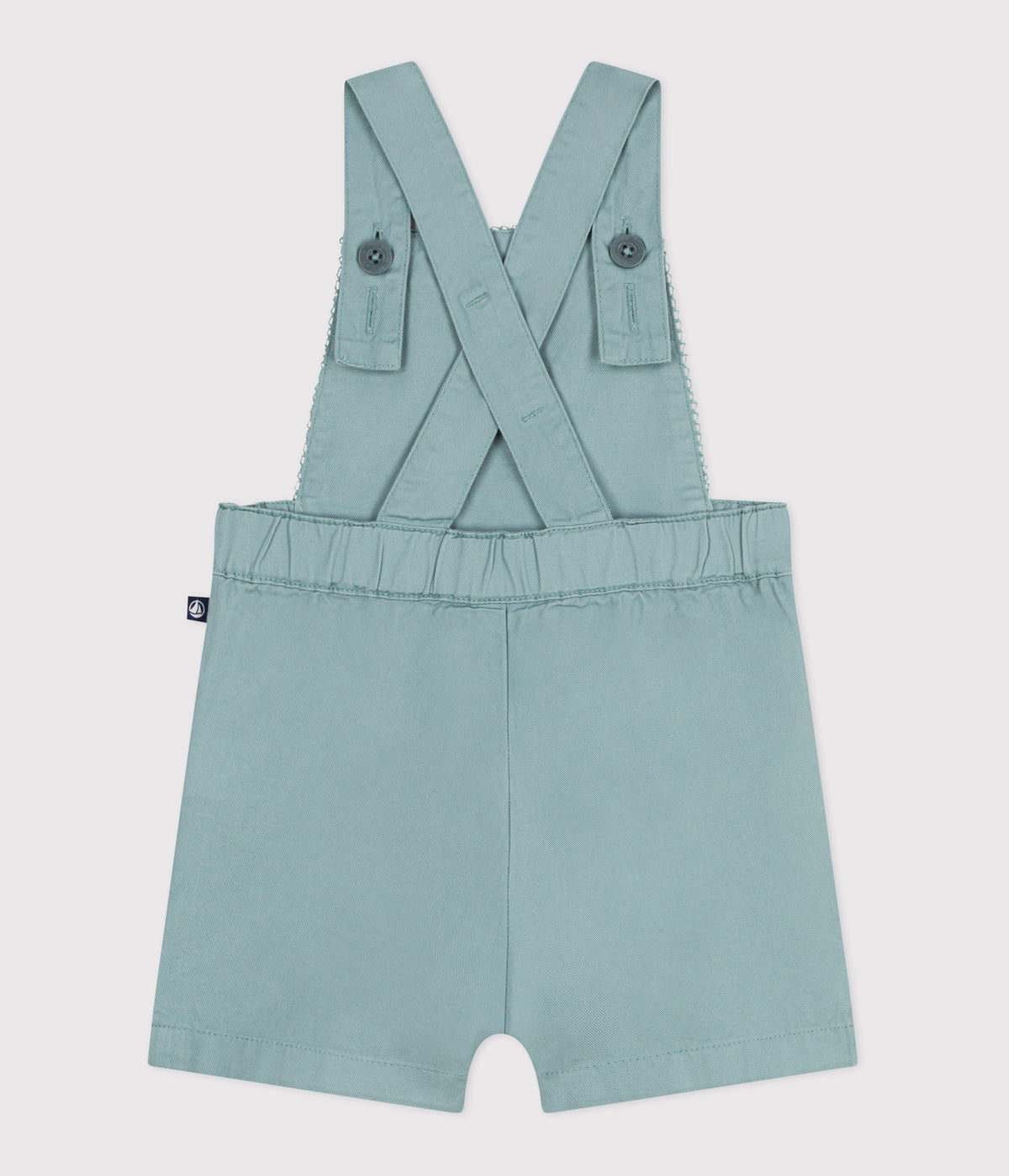salopette-bébé-en-coton-jambes-courtes,-unie