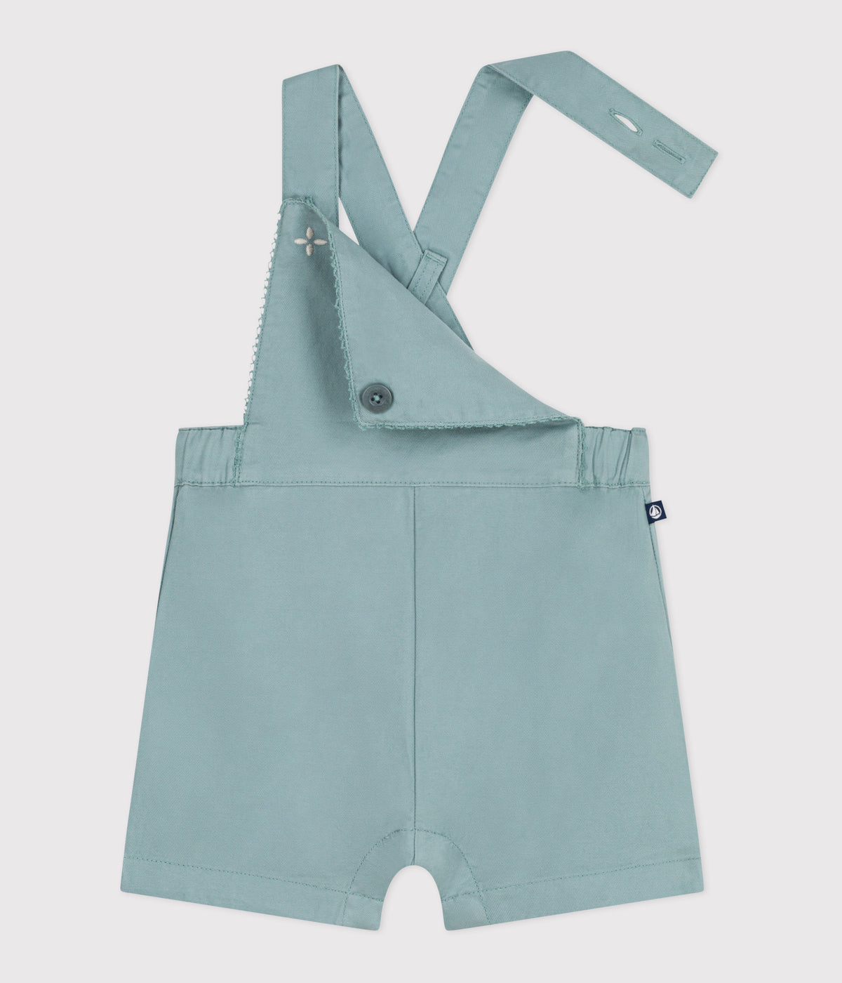 salopette-bébé-en-coton-jambes-courtes,-unie