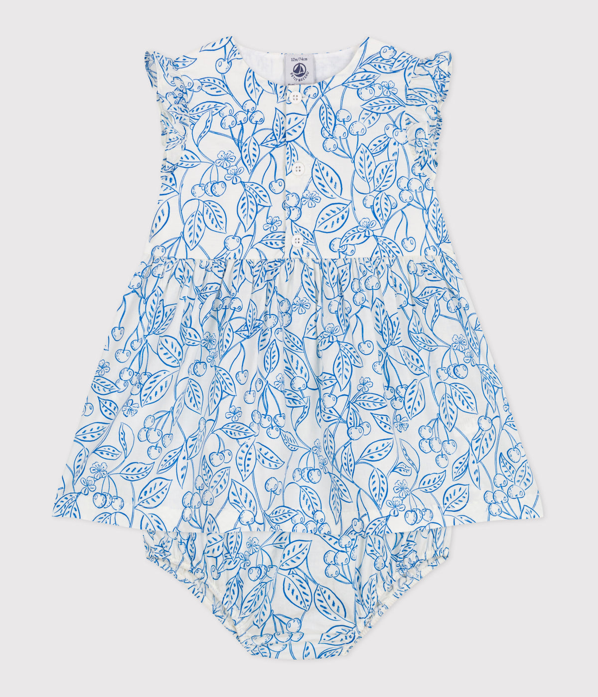 robe-bébé-en-coton-et-son-bloomer,-imprimés-cerises-bleues