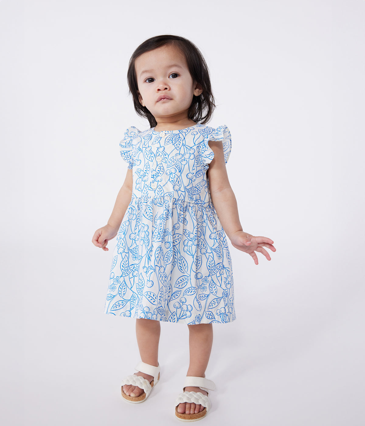 robe-bébé-en-coton-et-son-bloomer,-imprimés-cerises-bleues
