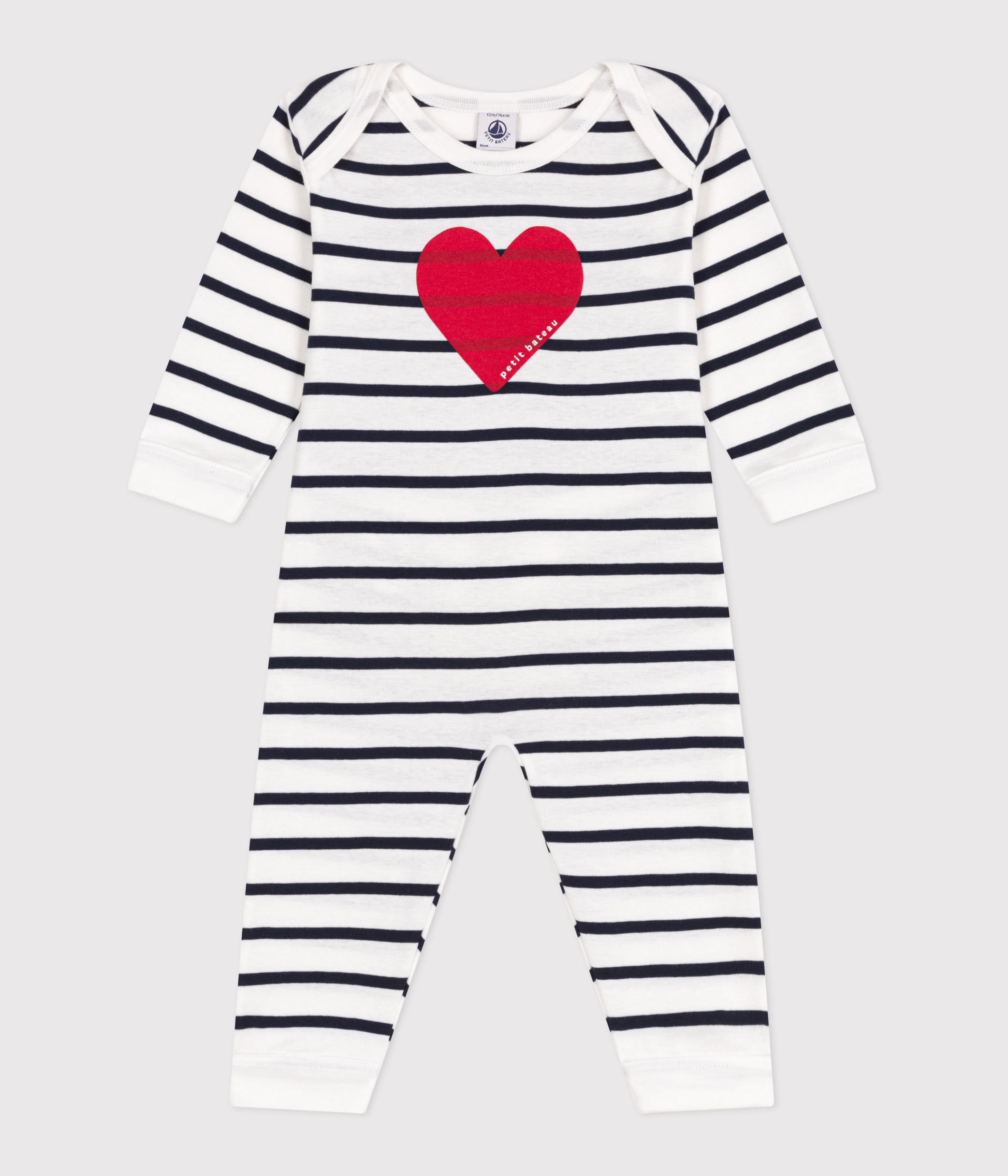 pyjama-bébé-en-coton-ouverture-sans-pression-cœur