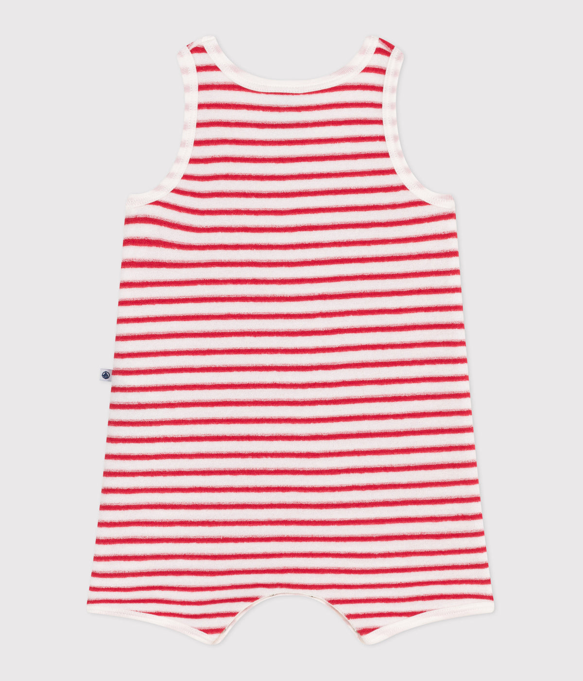 combinaison-courte-bébé-en-coton-à-rayures