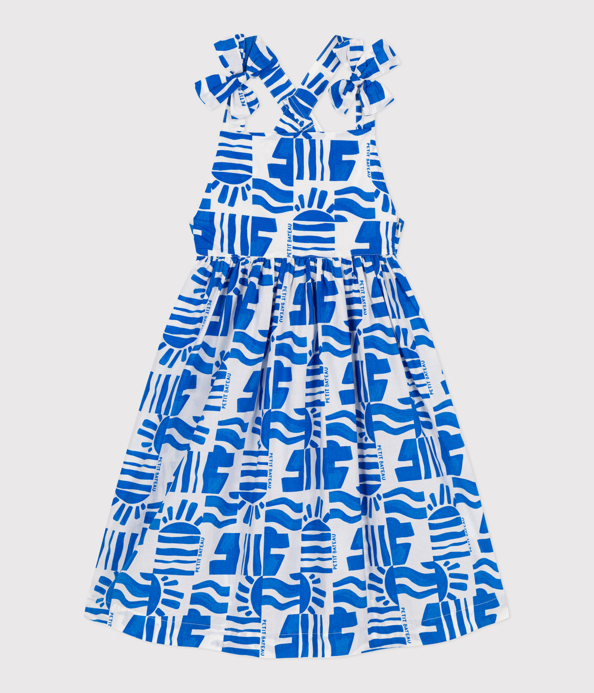 robe-longue-à-bretelles-enfant-en-coton-imprimée