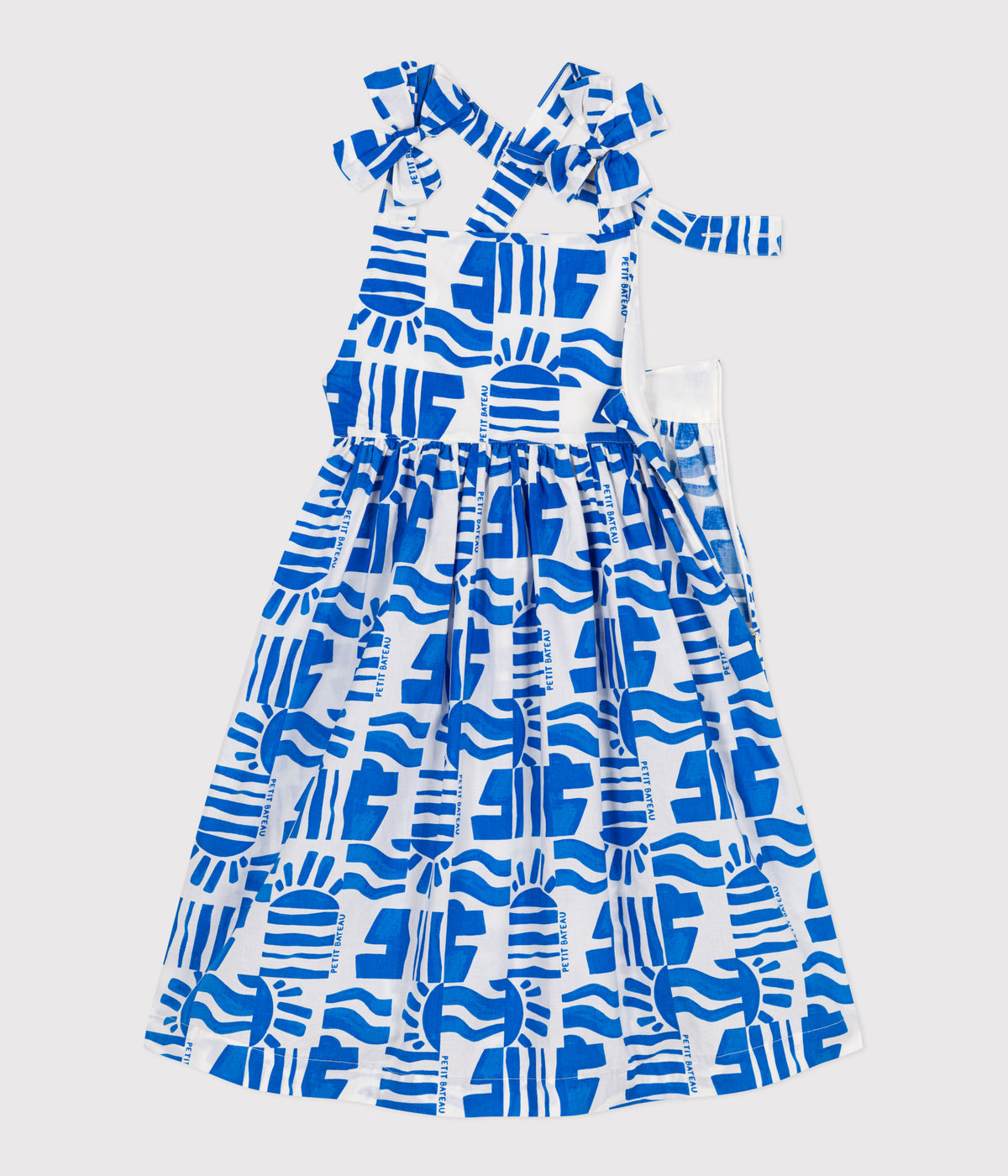 robe-longue-à-bretelles-enfant-en-coton-imprimée