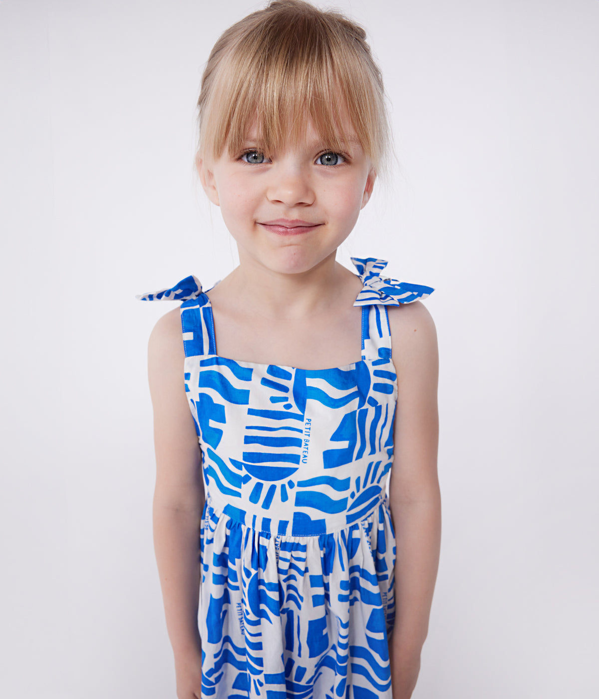 robe-longue-à-bretelles-enfant-en-coton-imprimée