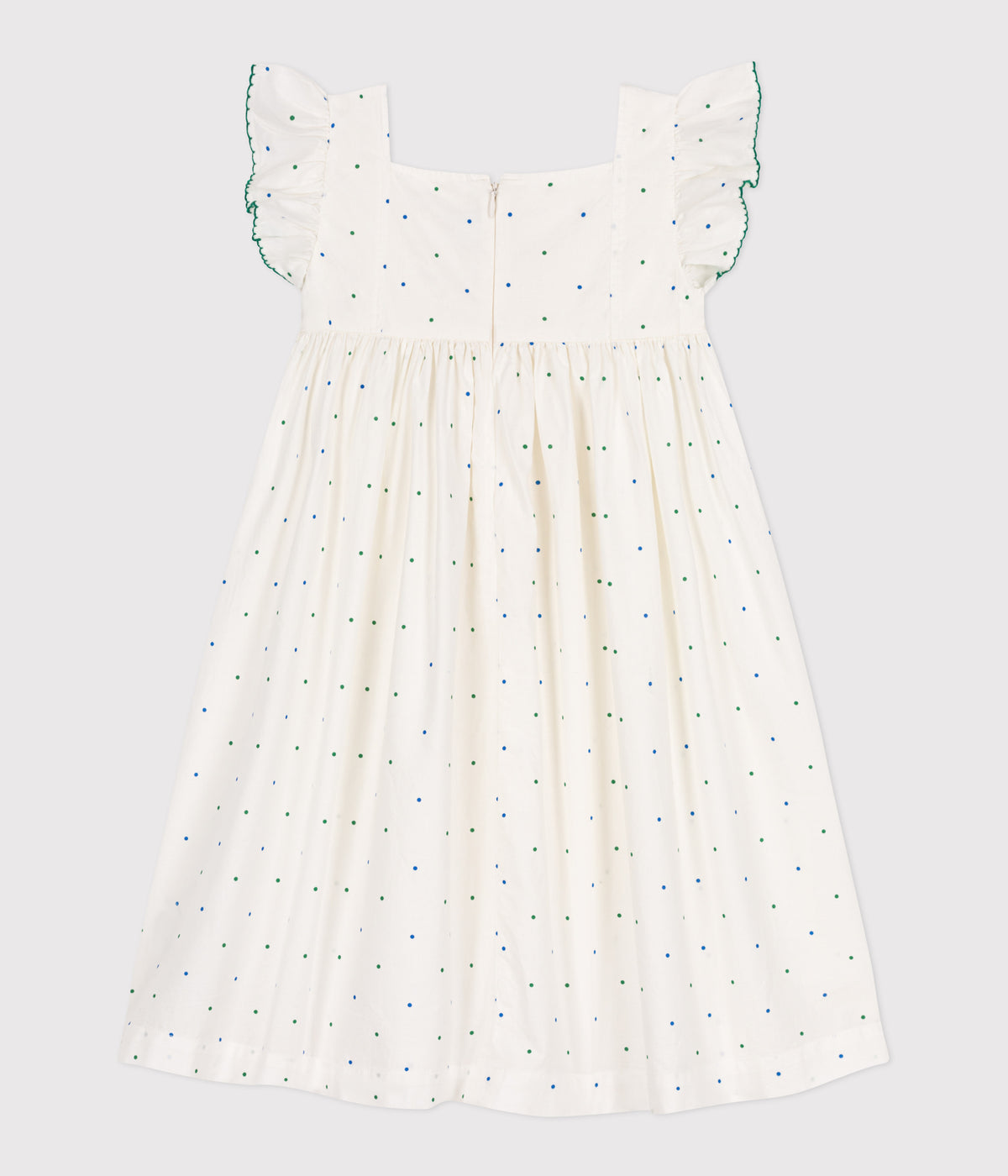 robe-longue-sans-manche-enfant-en-coton-à-pois