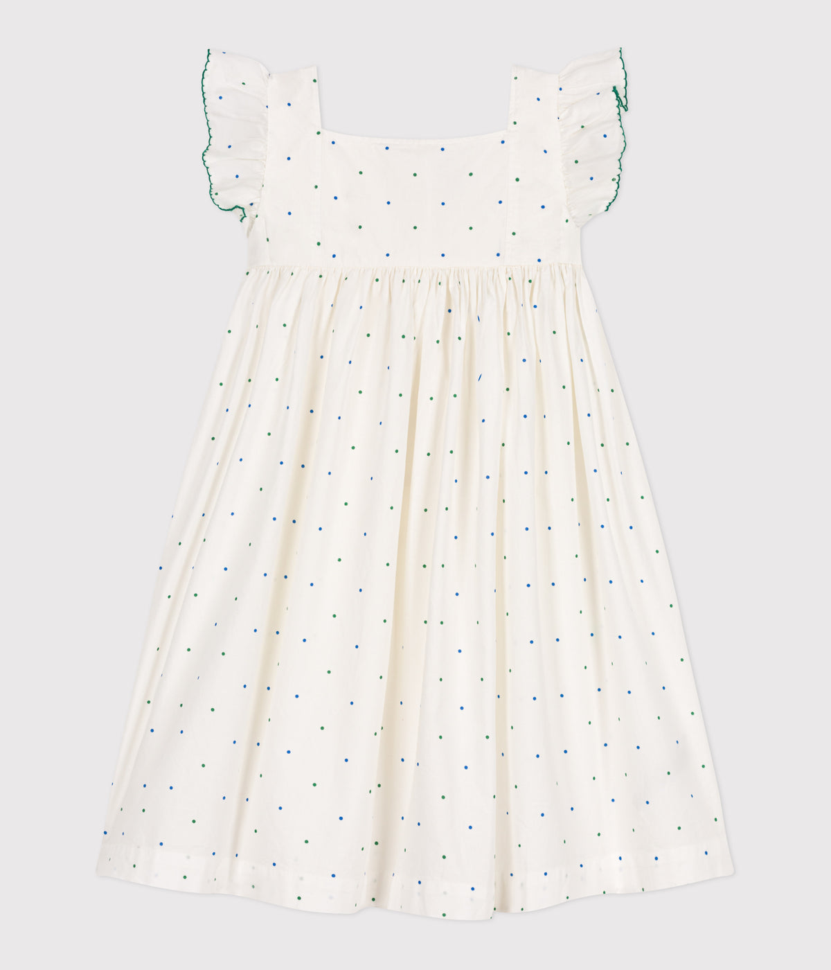 robe-longue-sans-manche-enfant-en-coton-à-pois