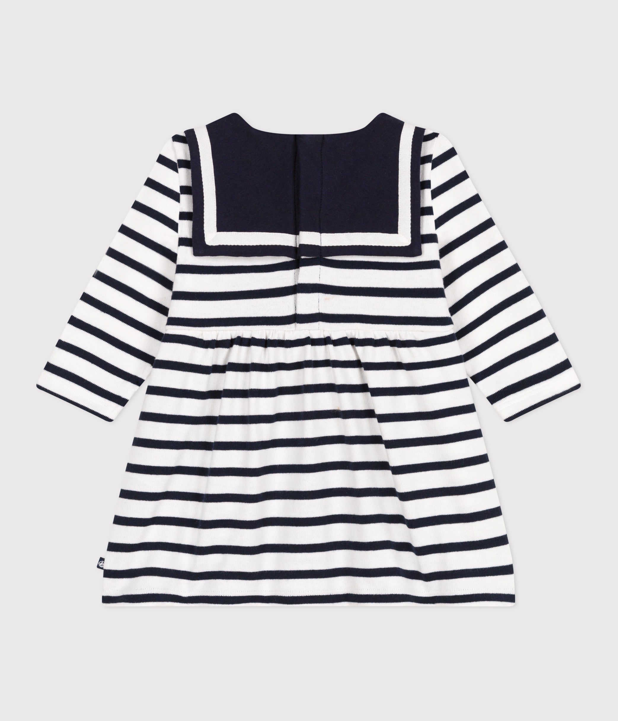 robe-marinière-bébé-en-coton-épais-manches-longues