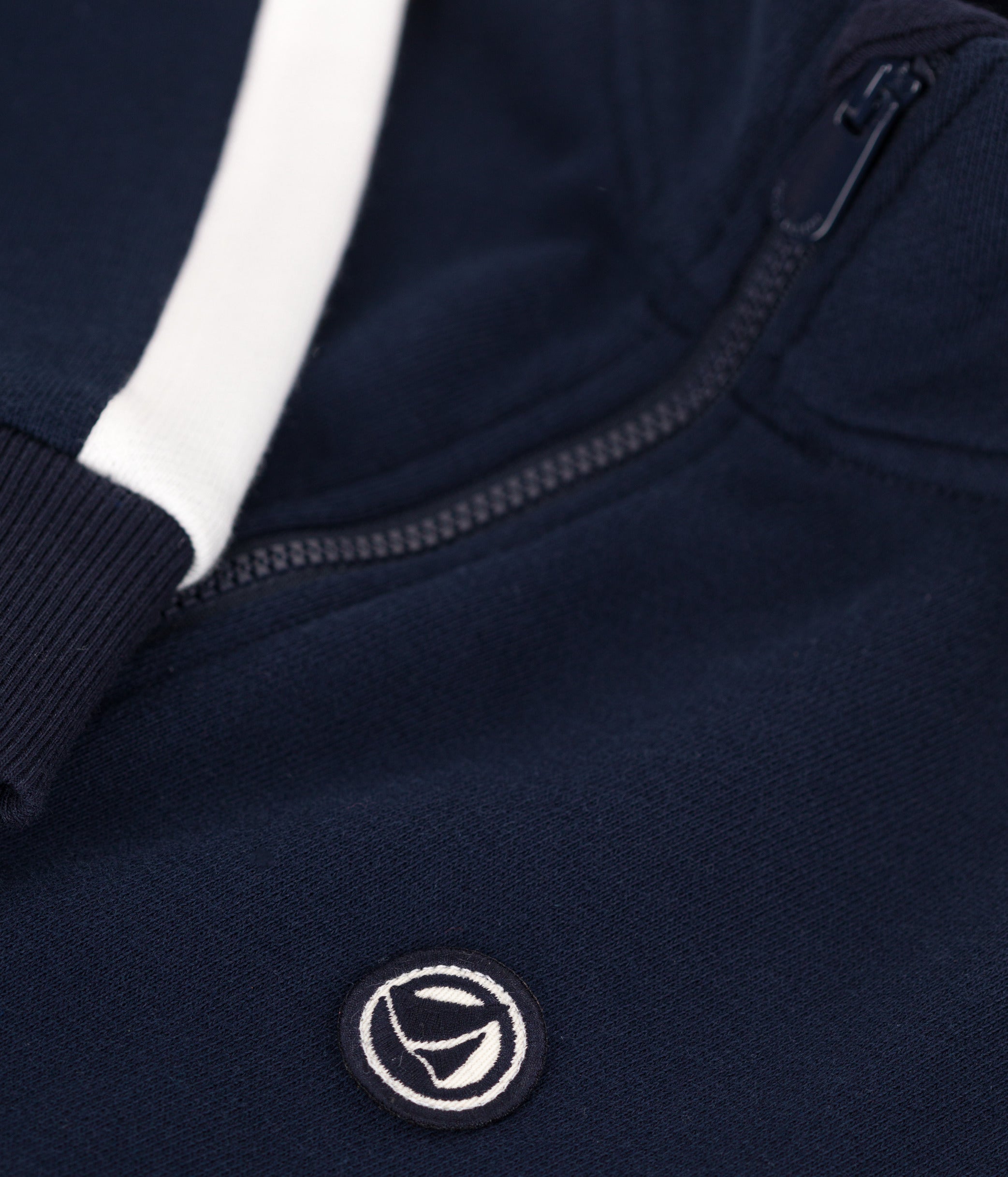 sweatshirt-zippé-col-montant-enfant-en-coton-uni