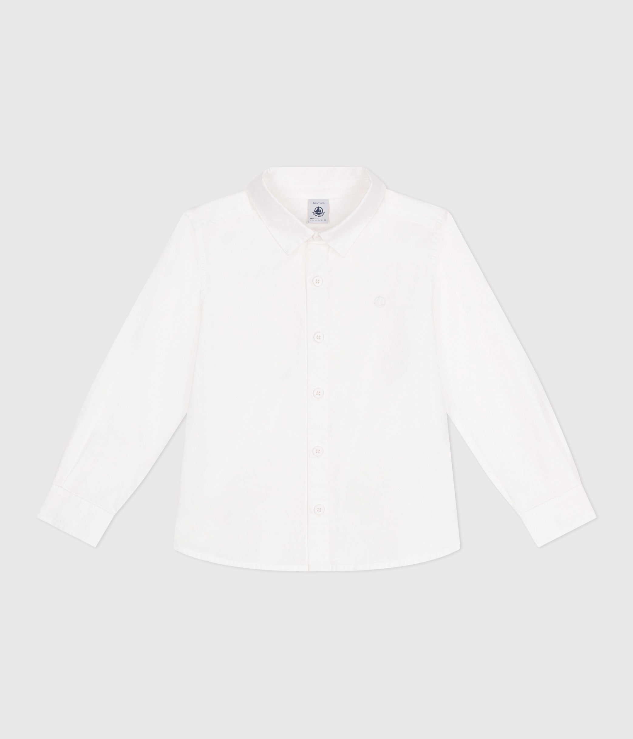 chemise-enfant-en-coton-manches-longues-unie
