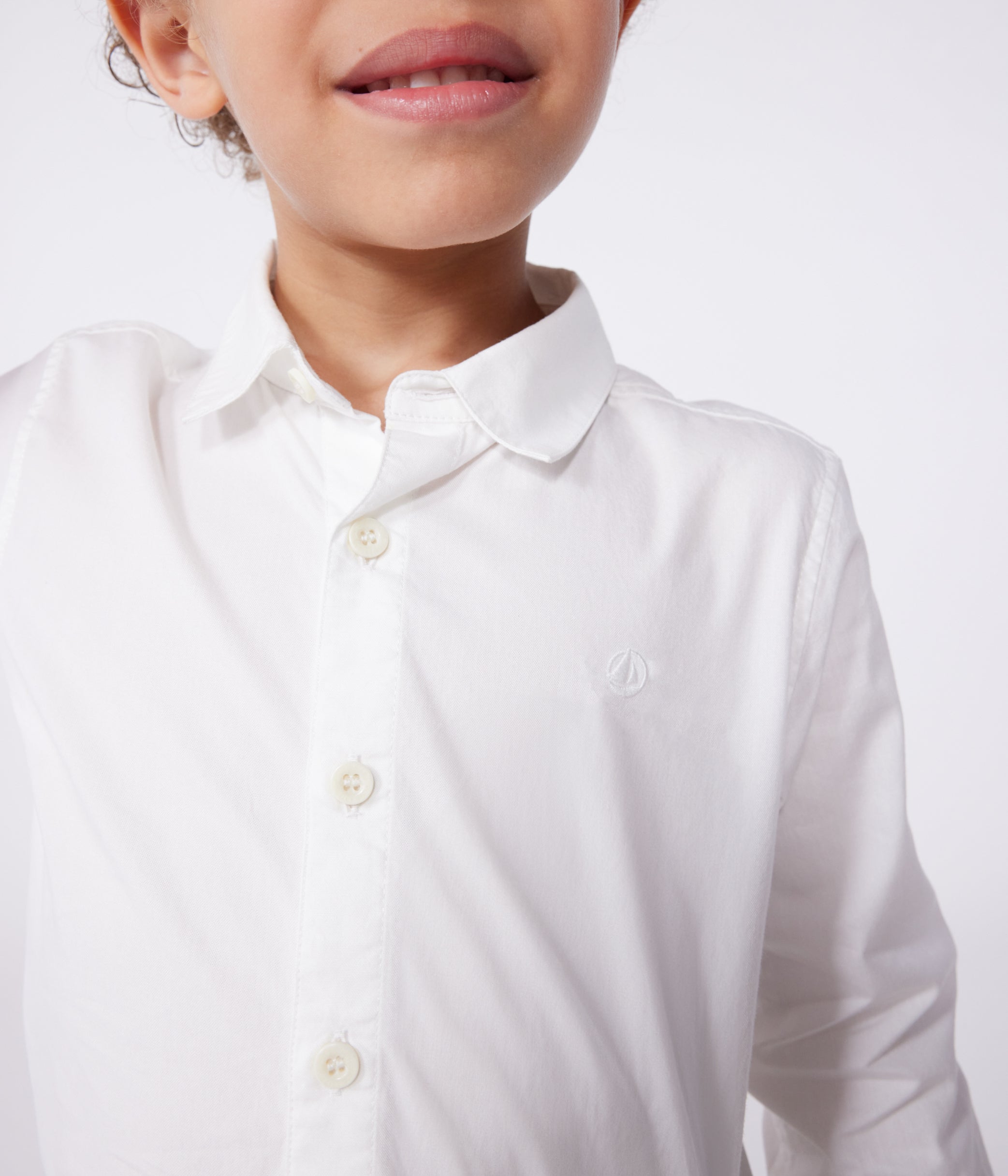 chemise-enfant-en-coton-manches-longues-unie
