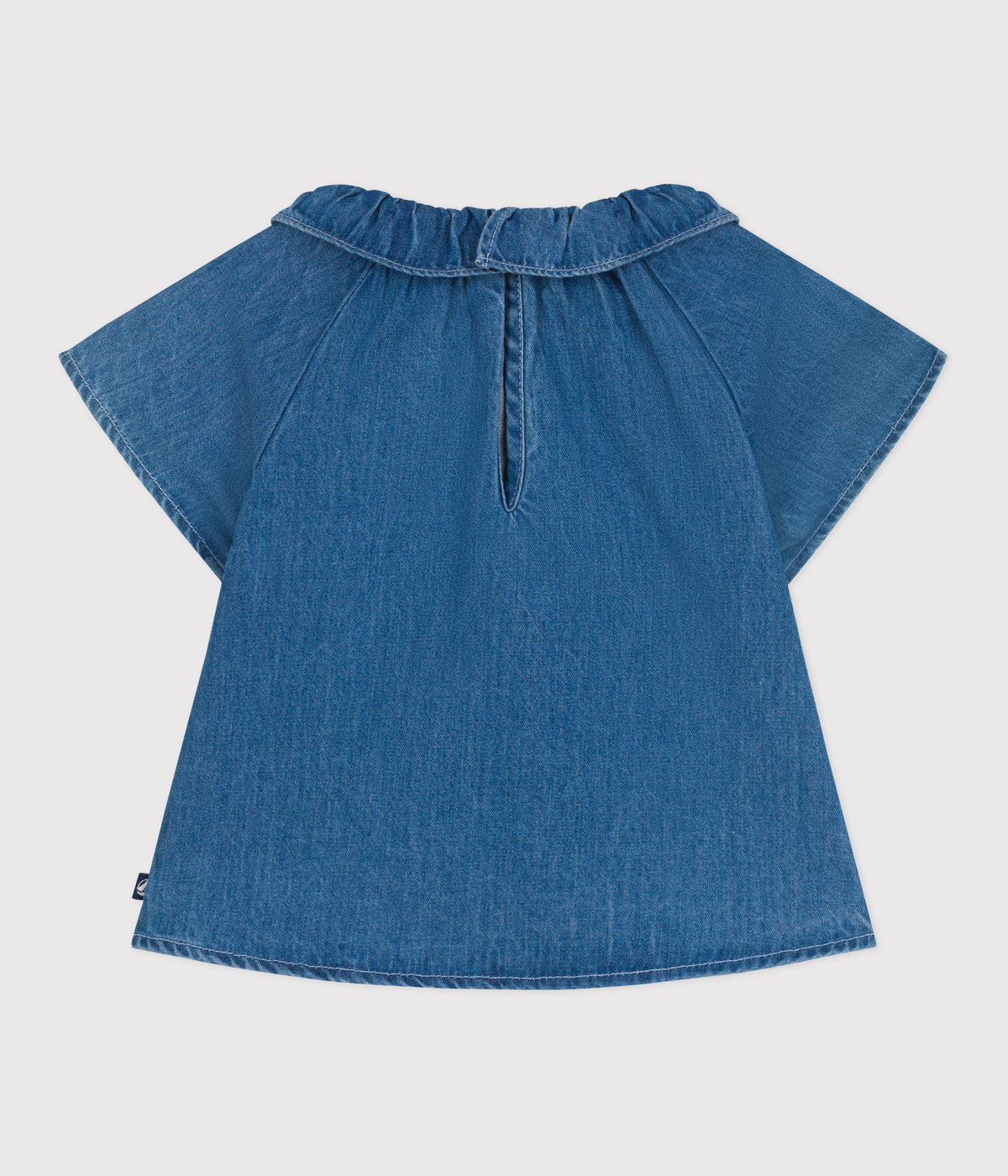 blouse-bébé-en-jean-manches-courtes