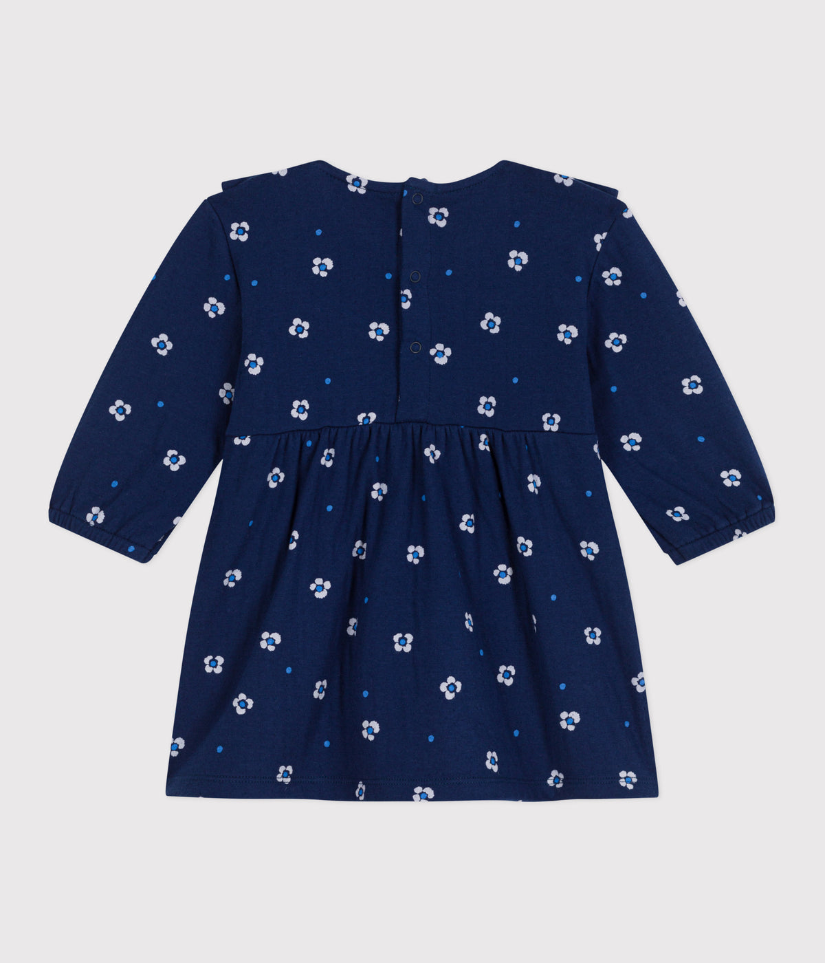 robe-bébé-en-coton-manches-longues-,-imprimée-à-fleurs