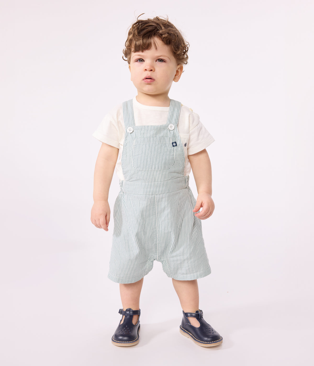 salopette-bébé-en-coton-jambes-courtes,-rayée