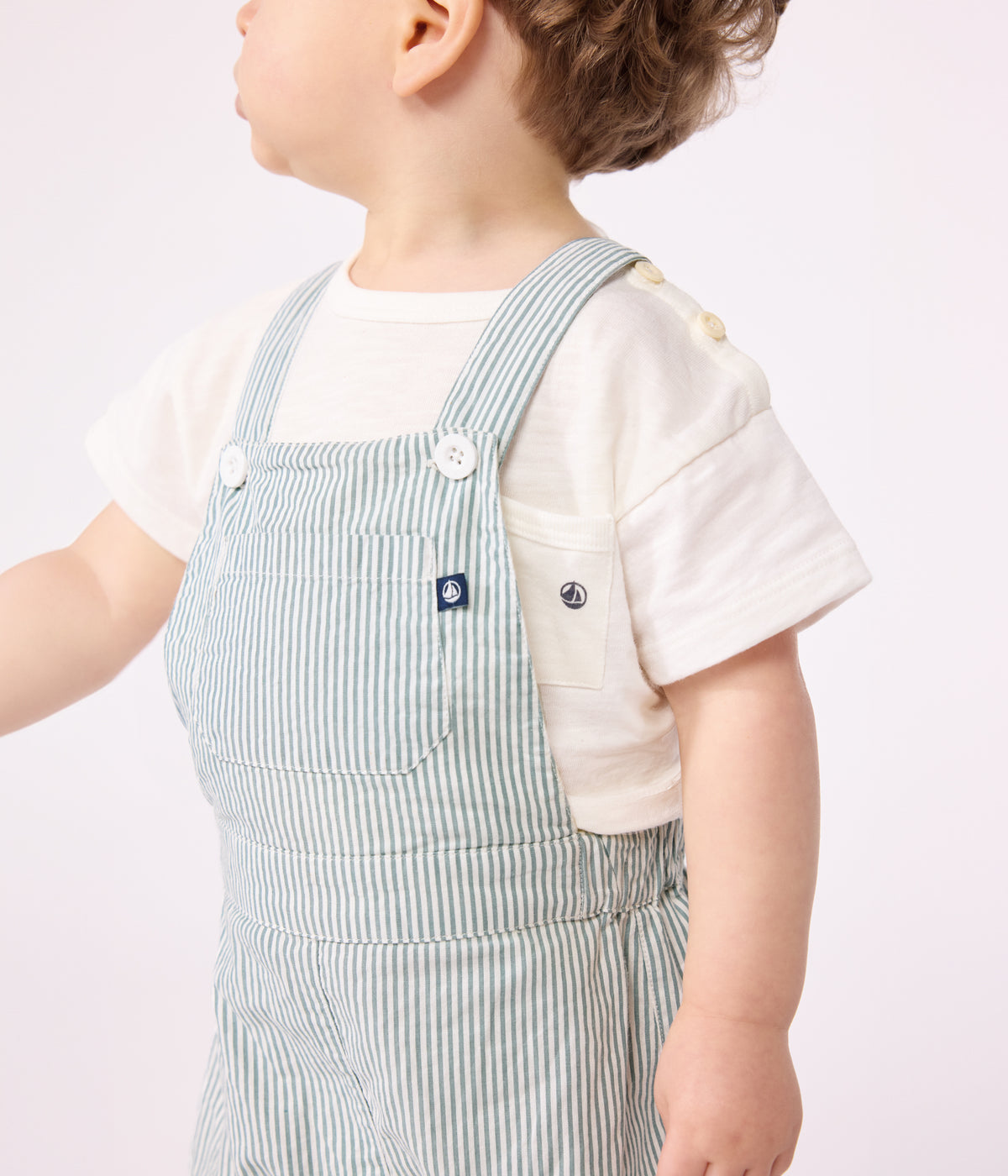 salopette-bébé-en-coton-jambes-courtes,-rayée