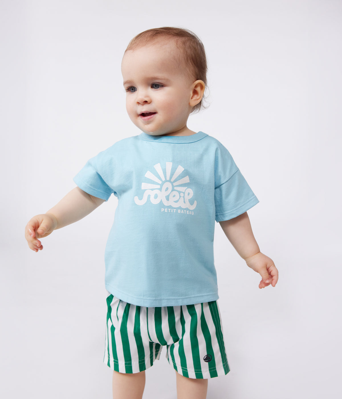 t-shirt-bébé-en-coton-à-manches-courtes-uni