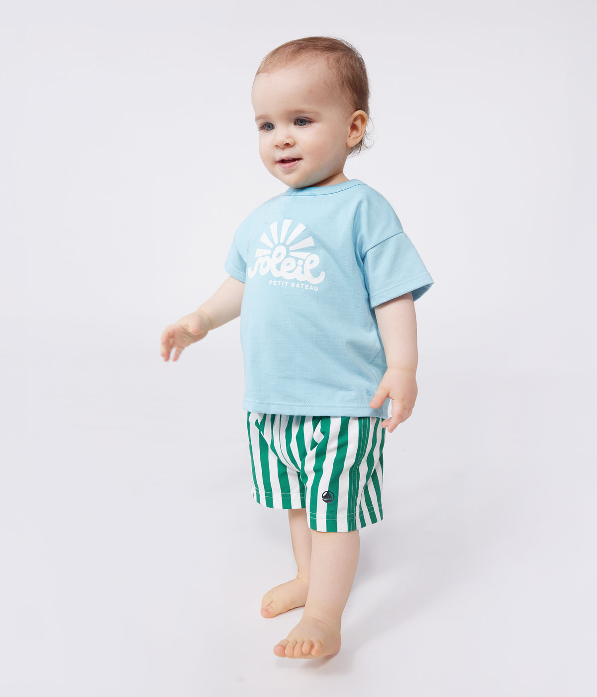 t-shirt-bébé-en-coton-à-manches-courtes-uni