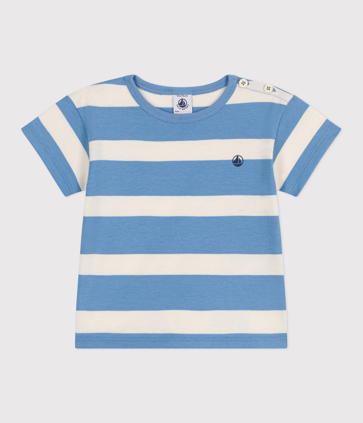 t-shirt-bébé-en-coton-à-manches-courtes-rayé