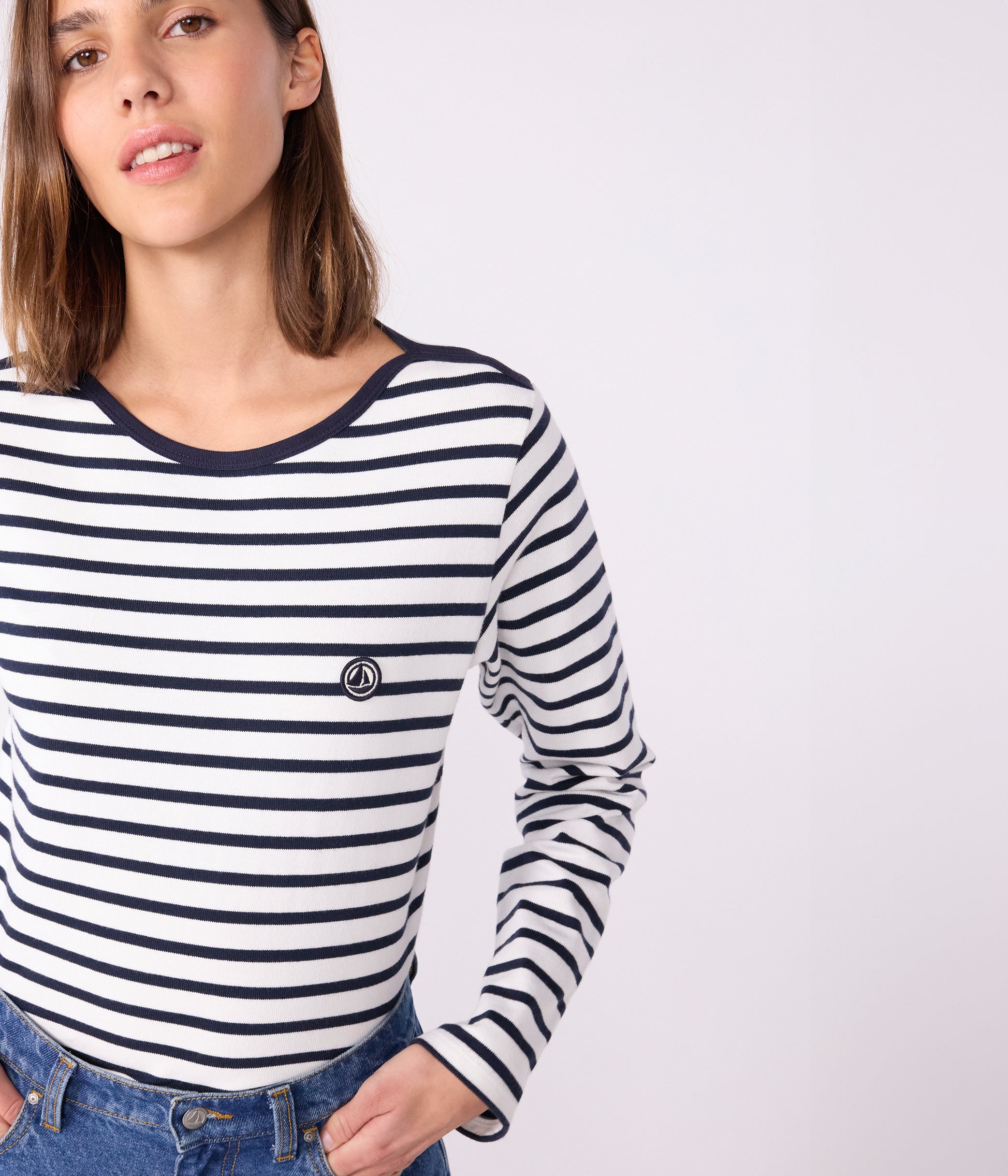 marinière-femme-en-coton-manches-longues