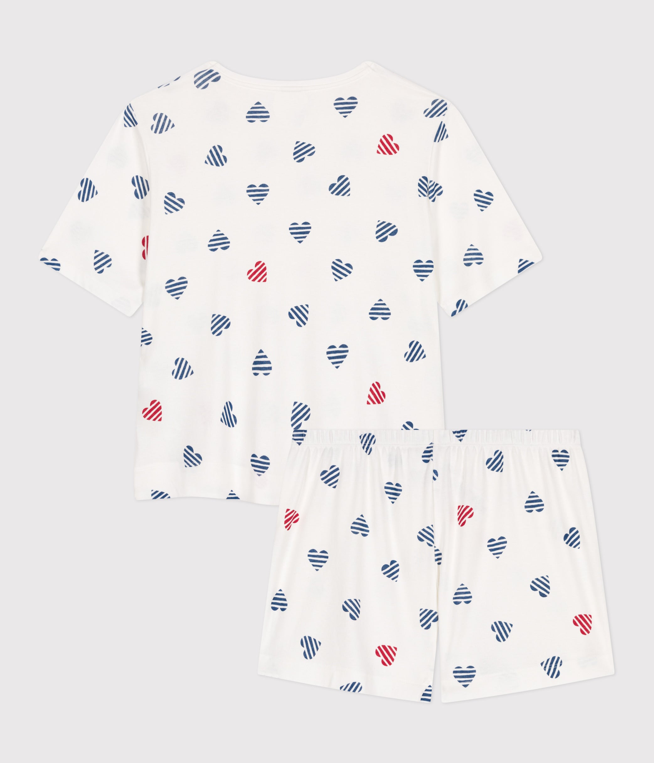 pyjama-short-femme-en-coton-imprimé-coeurs