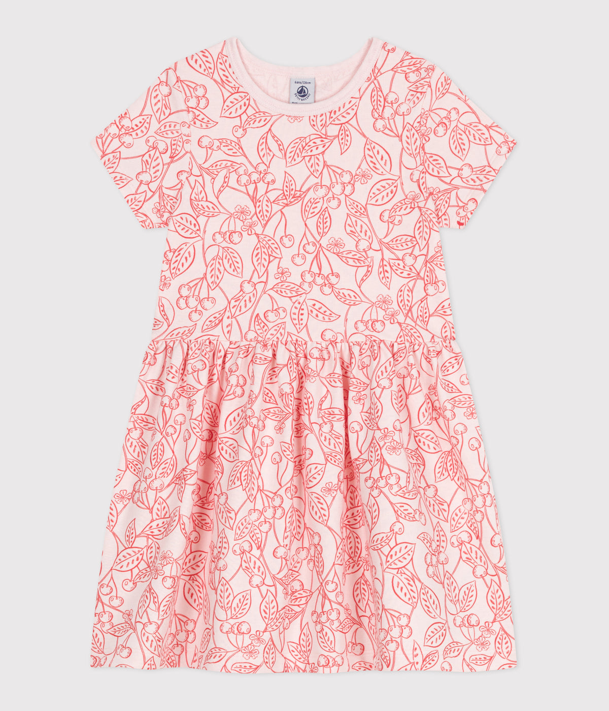 robe-enfant-en-coton-manches-courtes-imprimé