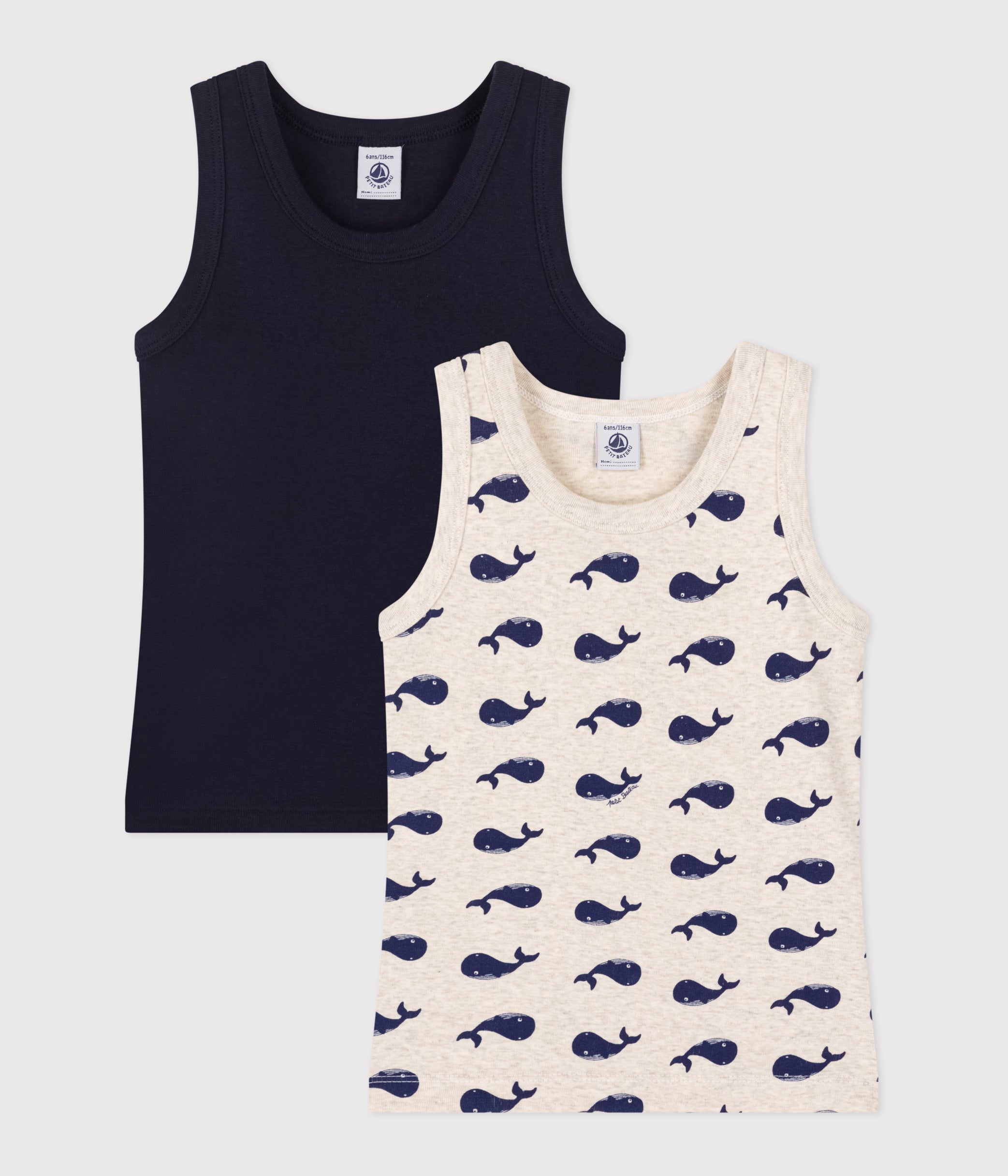 lot-de-2-débardeurs-enfant-en-coton-imprimé-baleines