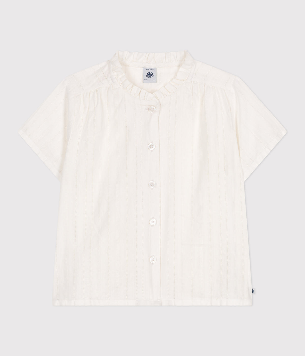 blouse-enfant-en-coton-manches-courtes-unie