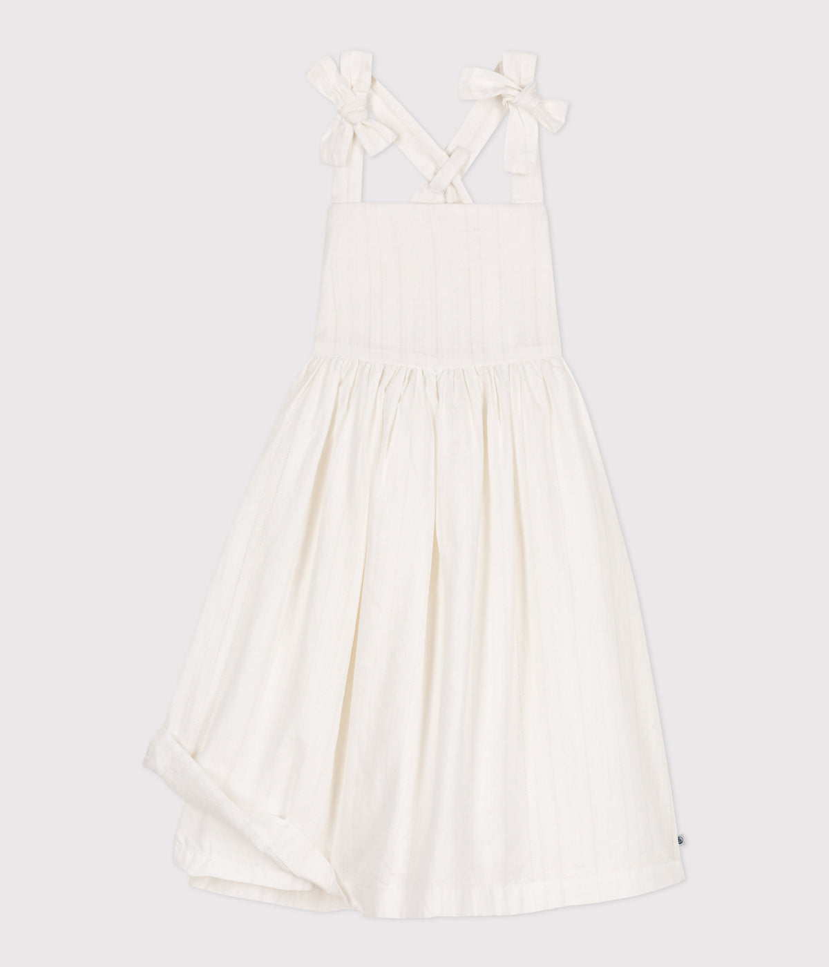 robe-longue-à-bretelles-enfant-en-coton-uni